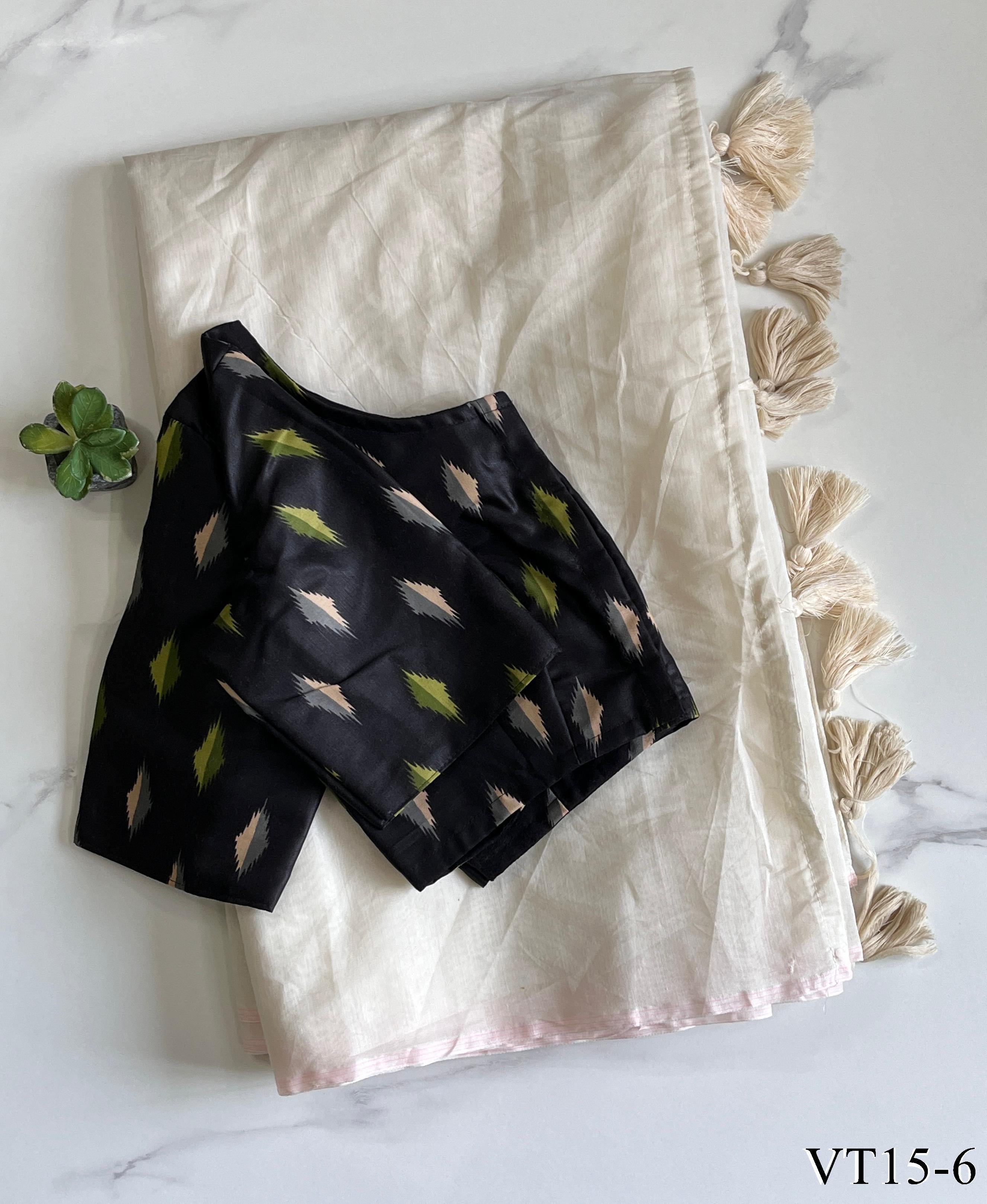 Premiu Chanderi Cotton Tassels Attached Work Saree