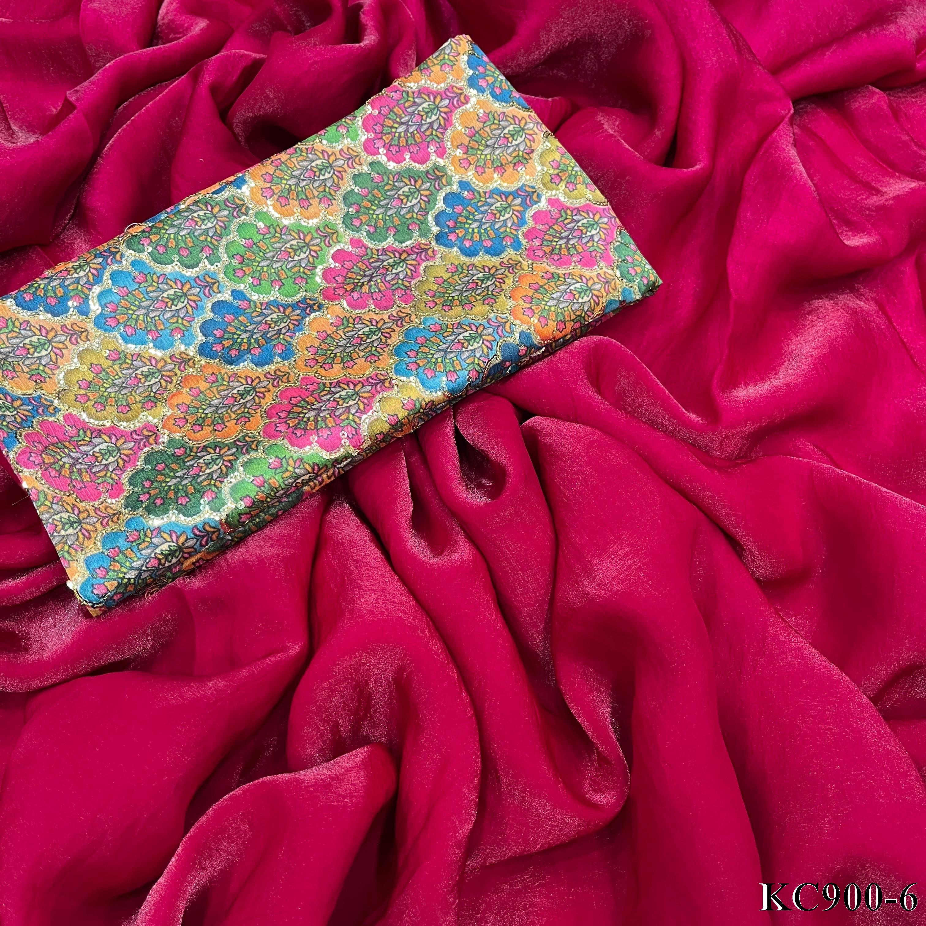 Pure Space Silk With Plain Work Saree