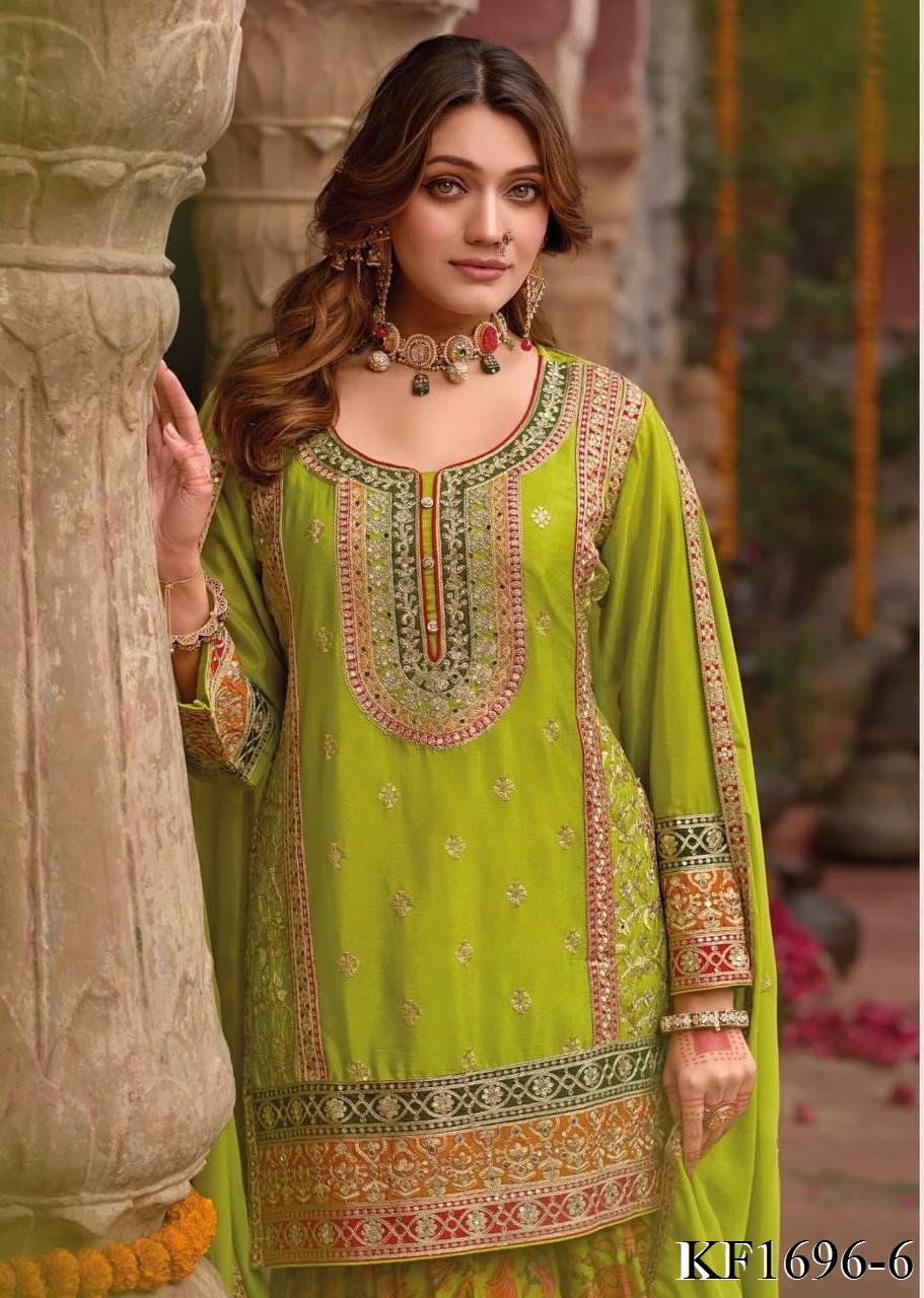 Heavy Chinon Silk With Sequins Work Top Sharara