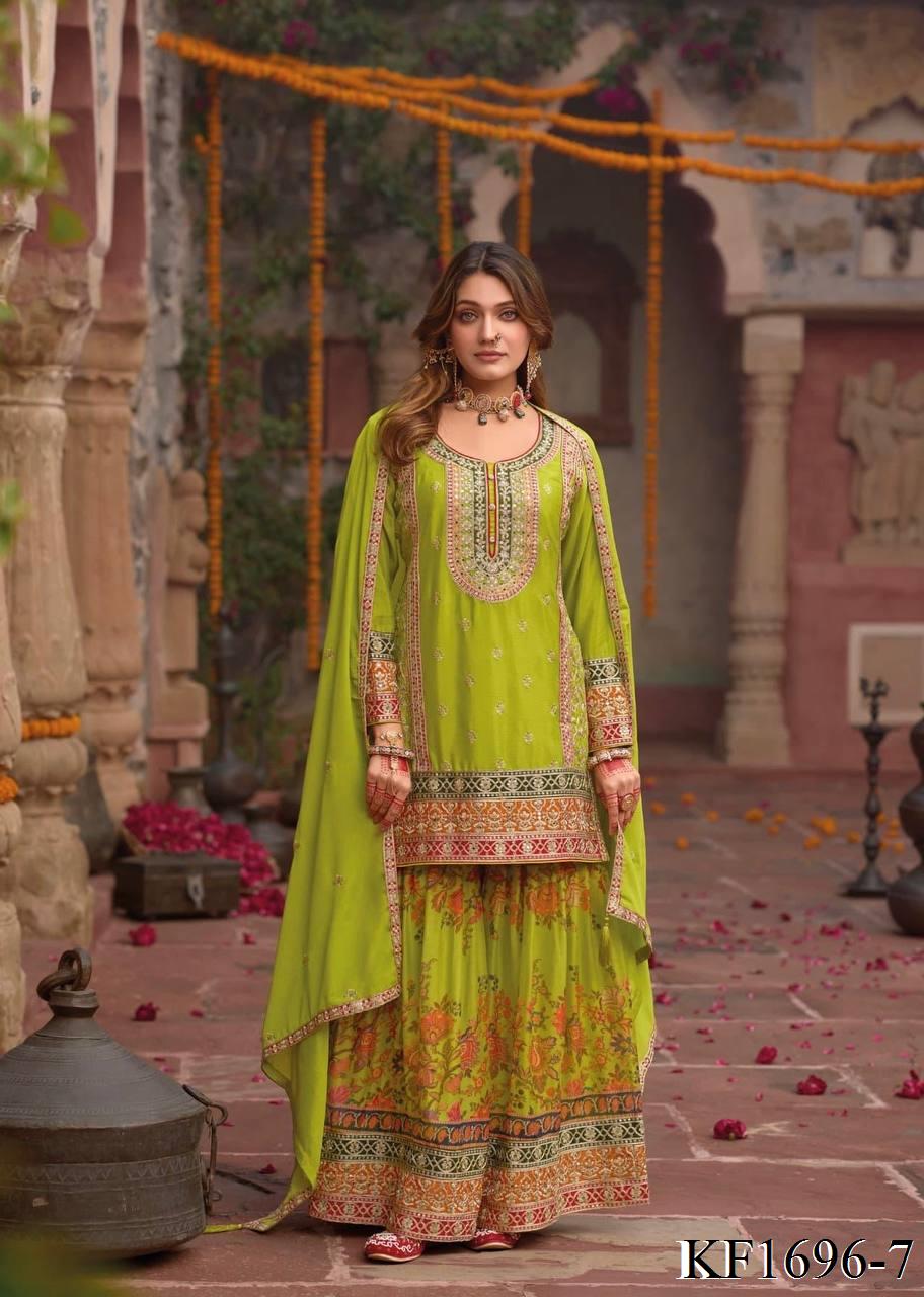 Heavy Chinon Silk With Sequins Work Top Sharara