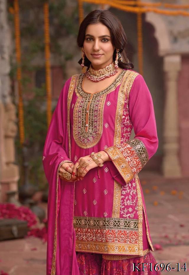 Heavy Chinon Silk With Sequins Work Top Sharara