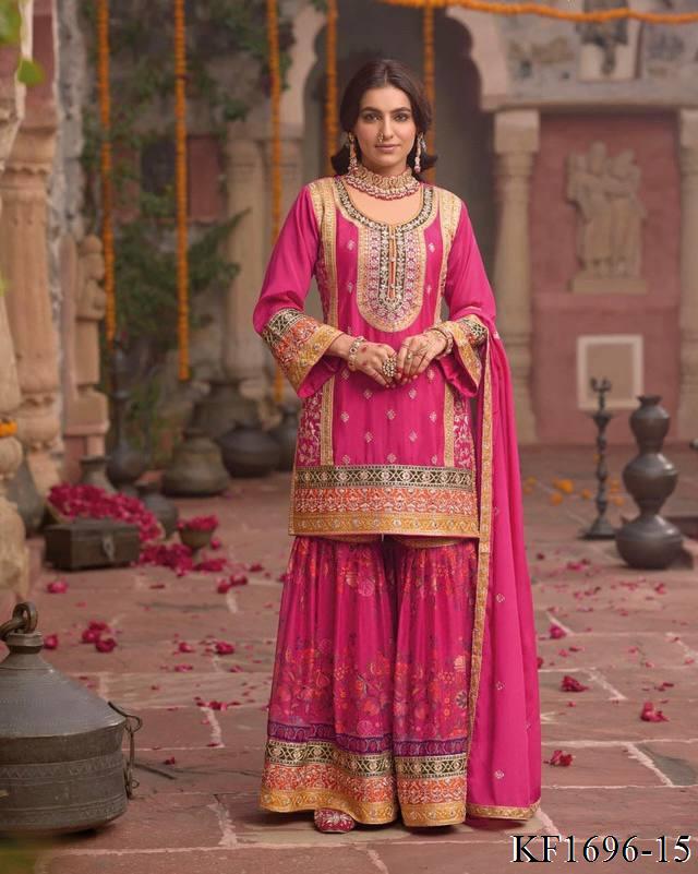 Heavy Chinon Silk With Sequins Work Top Sharara