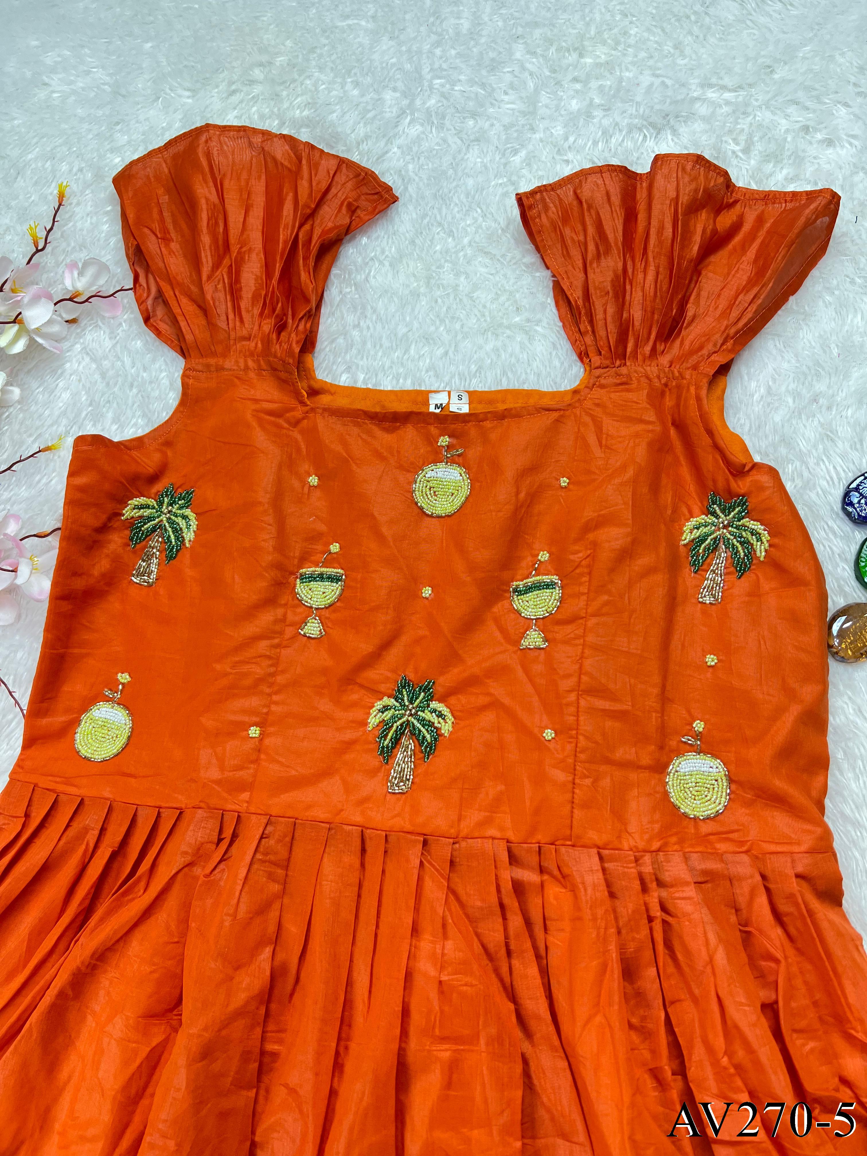 Pure Mul Cotton Gown with Flair