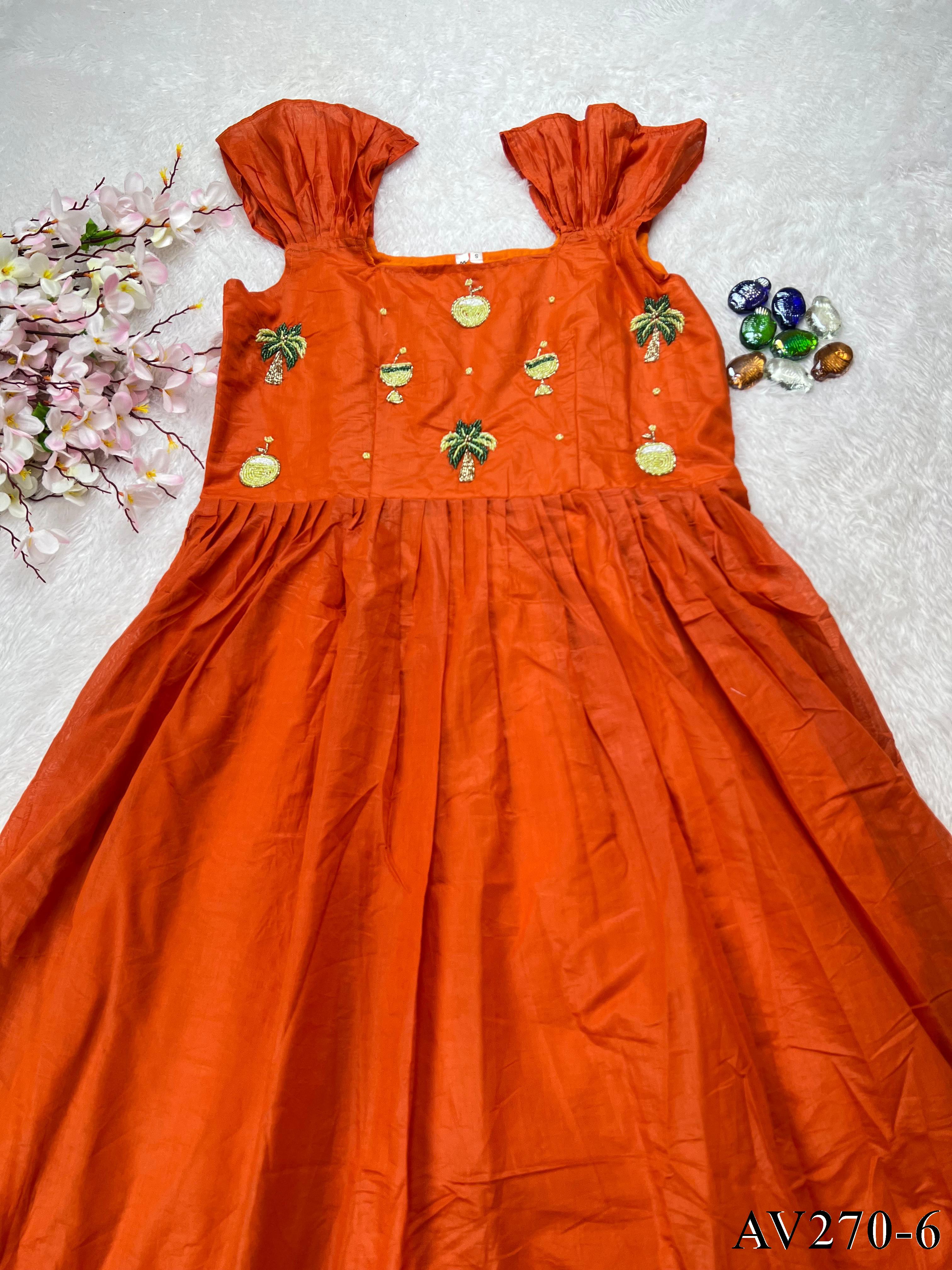 Pure Mul Cotton Gown with Flair