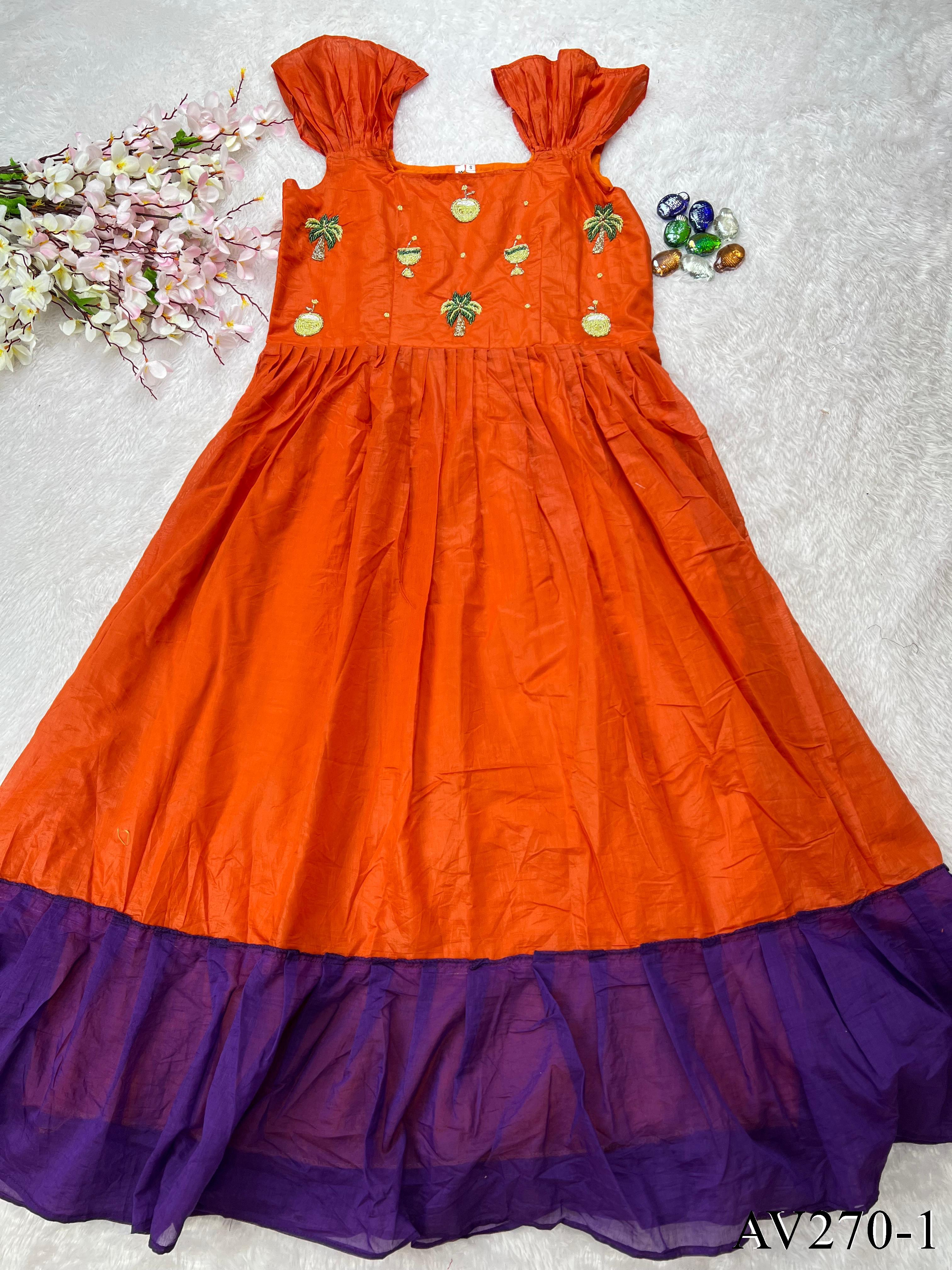 Pure Mul Cotton Gown with Flair