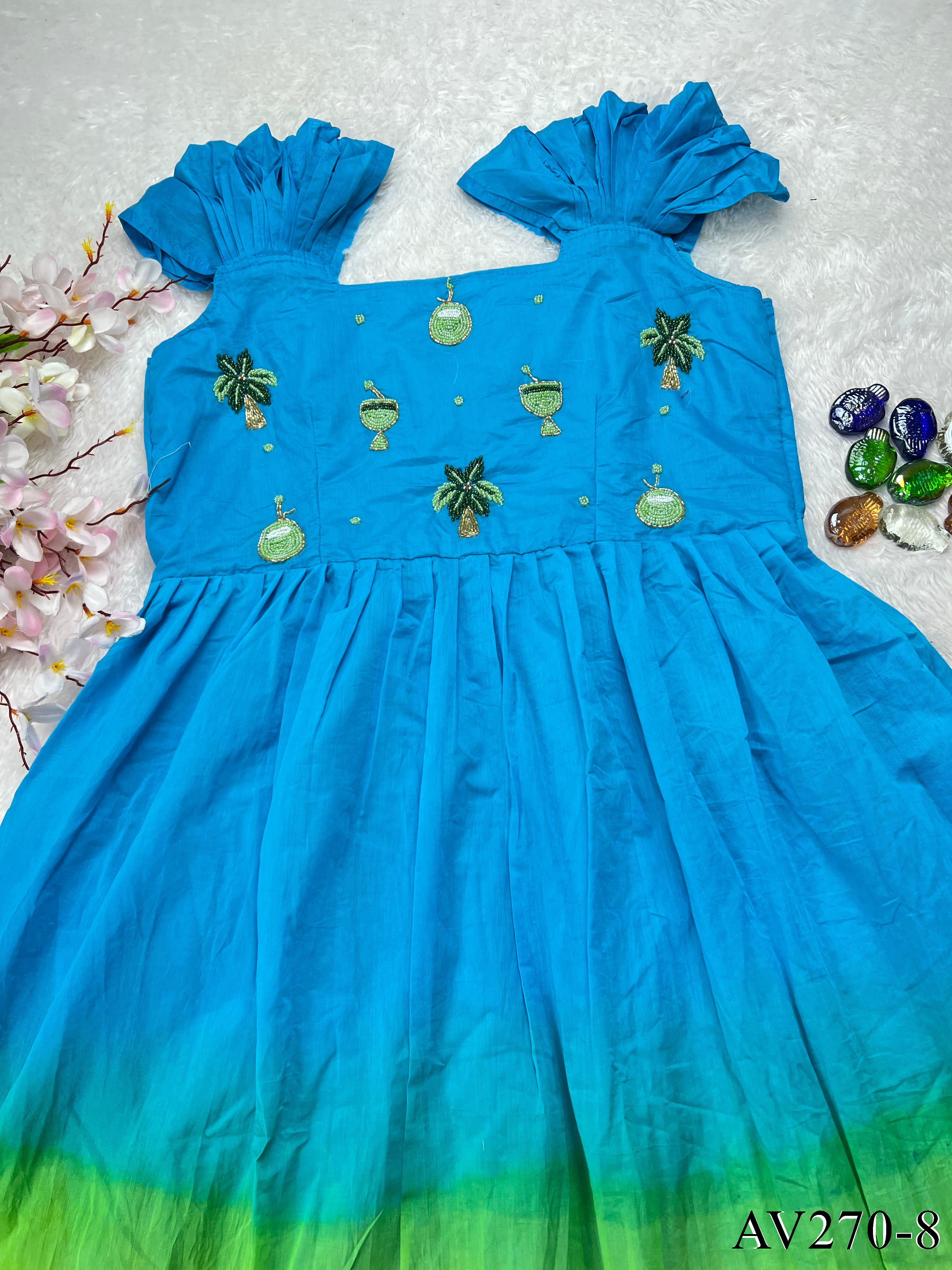 Pure Mul Cotton Gown with Flair