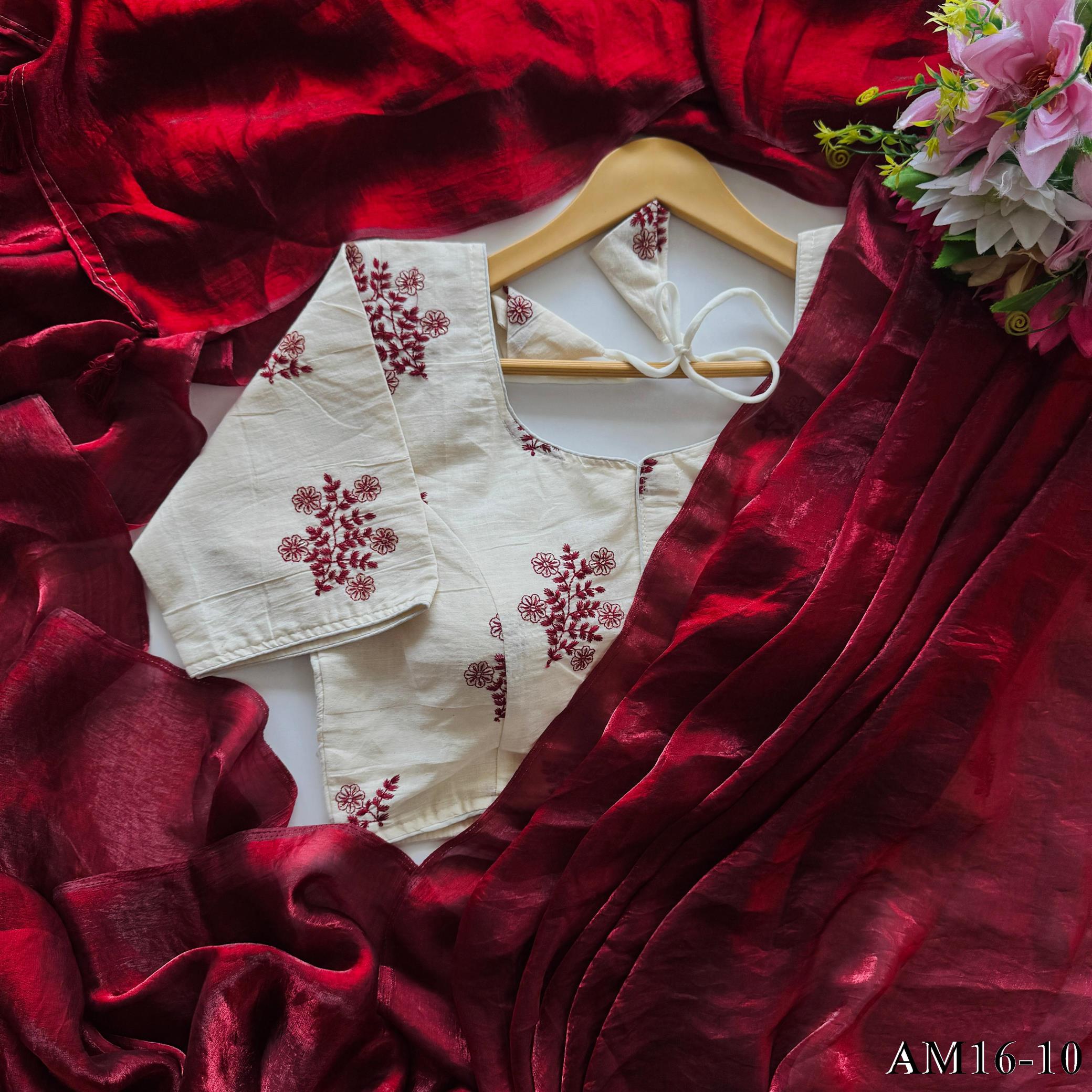 Space Silk With Silky Latkan Work Saree