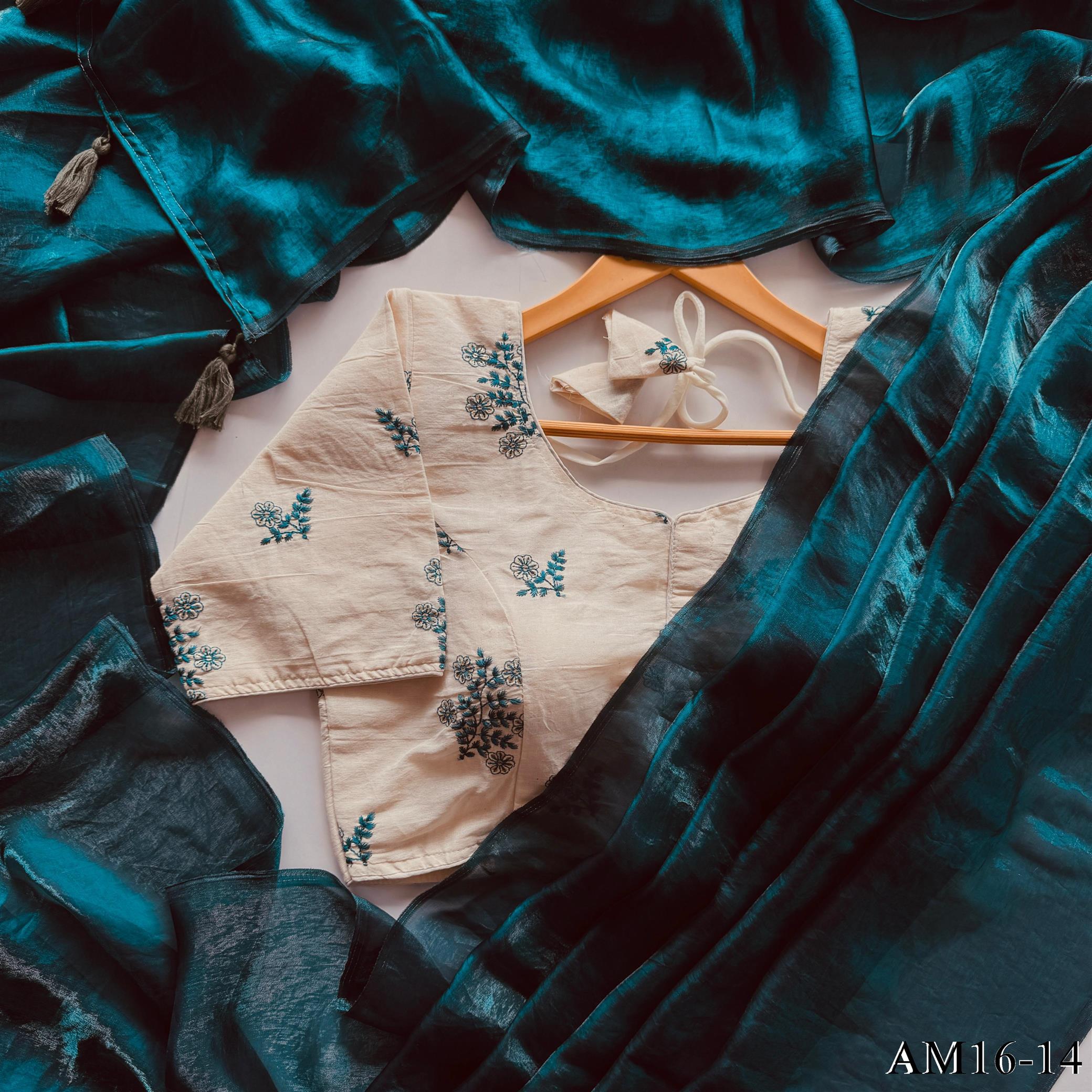 Space Silk With Silky Latkan Work Saree