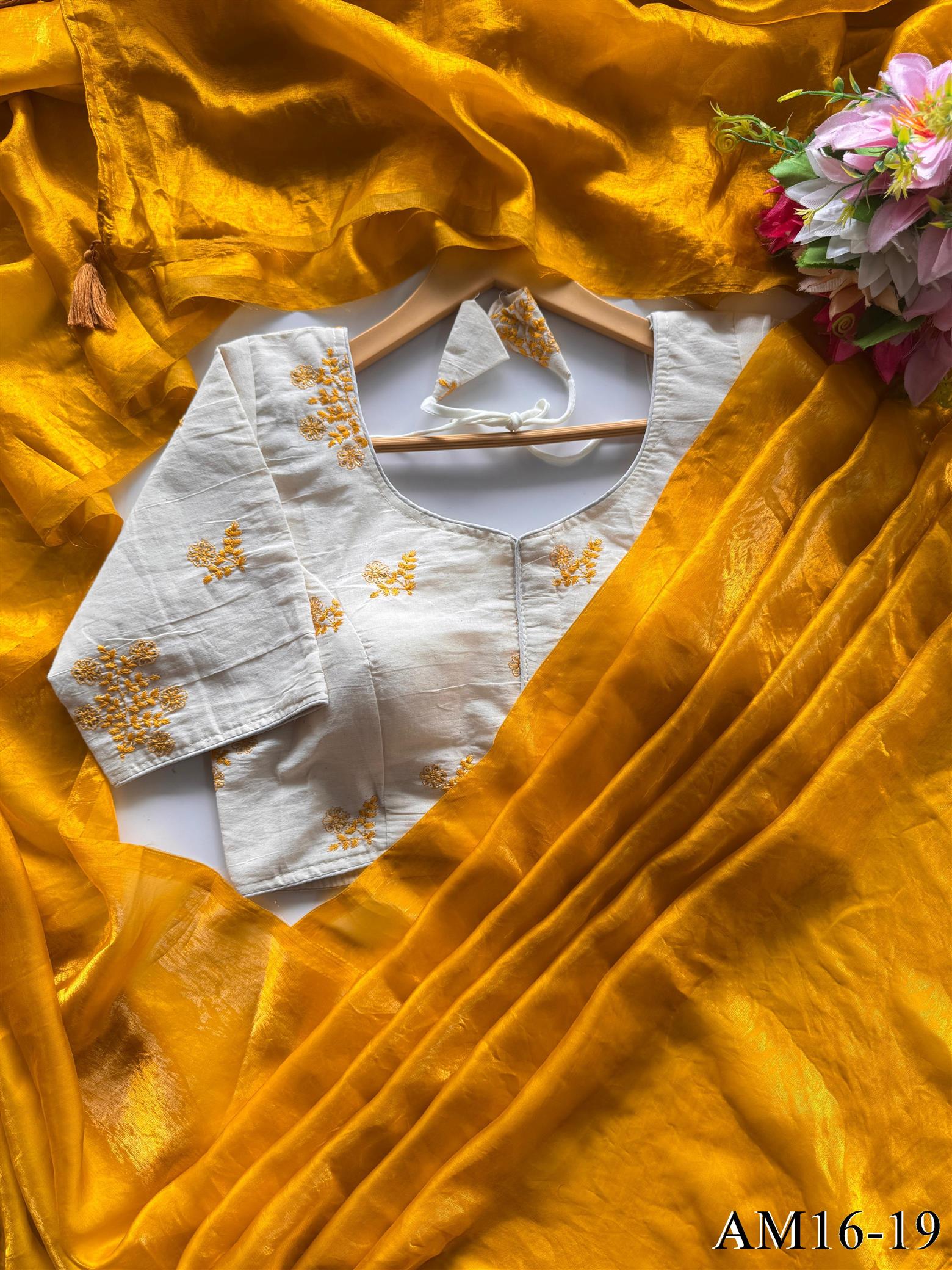 Space Silk With Silky Latkan Work Saree