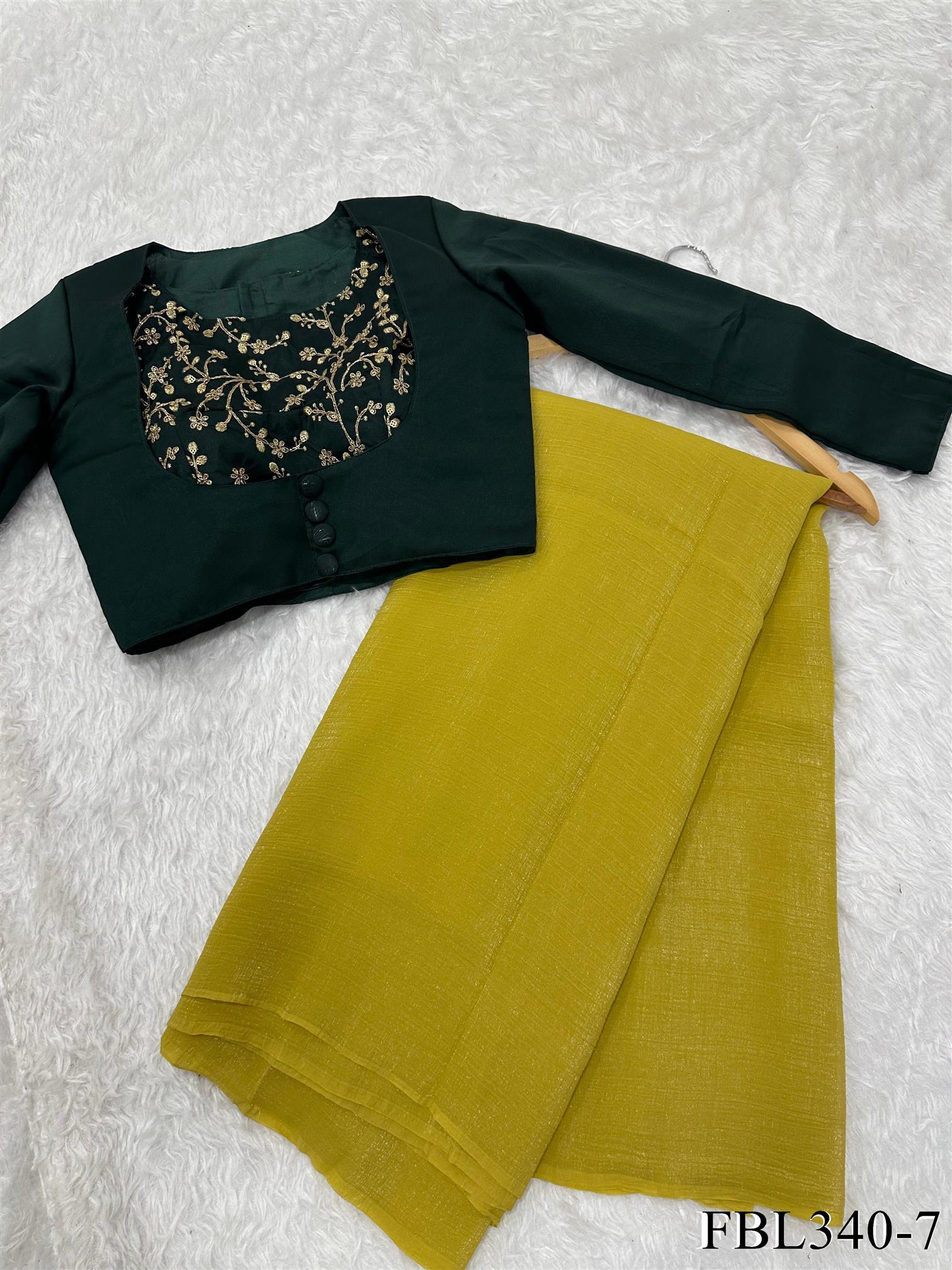 Sparkle Silk With Plain Sequience Work Saree