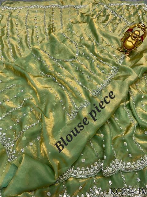 Space Silk With Original Beeds Work Saree