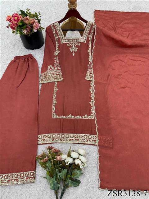 Beautifull German Chiffon Embroidery Work Top Pent