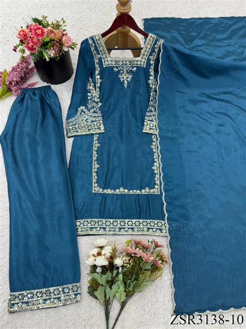 Beautifull German Chiffon Embroidery Work Top Pent
