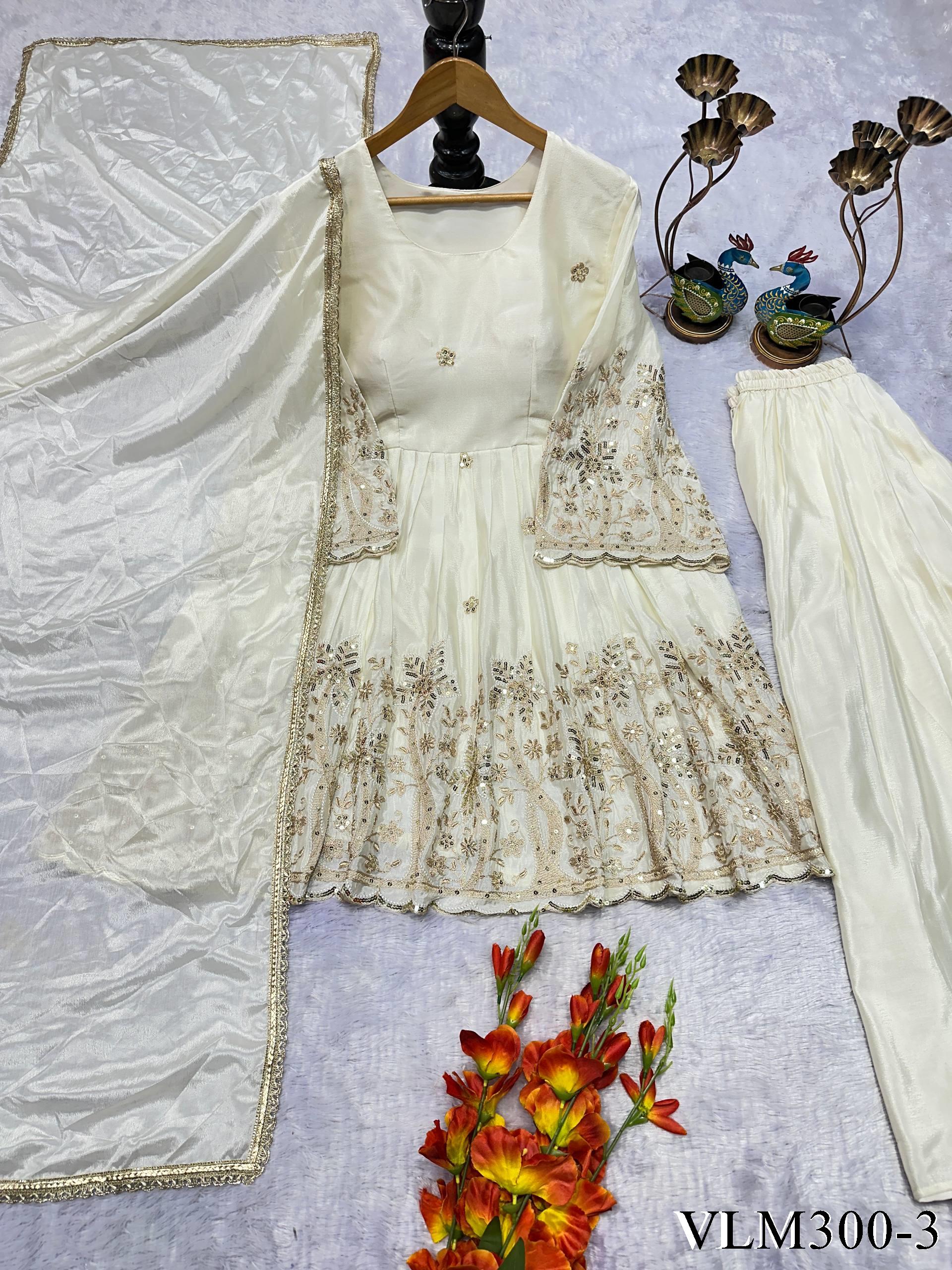 Beautifull Chinon Fabric With Embroidery Work Top