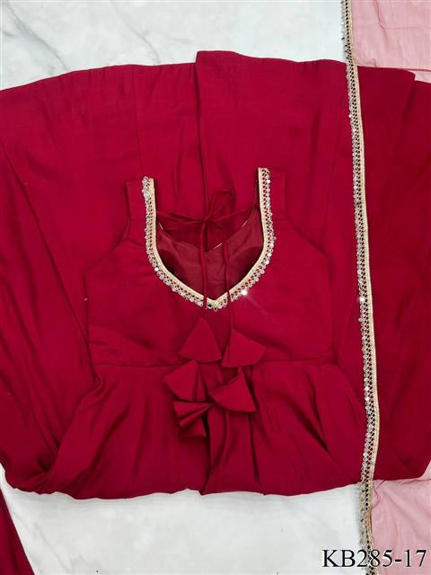 Rani Pink Color Fency Lace Work Anarkali