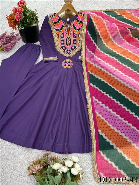 Pure Khadi Cotton With Embroidery Work Top Pent