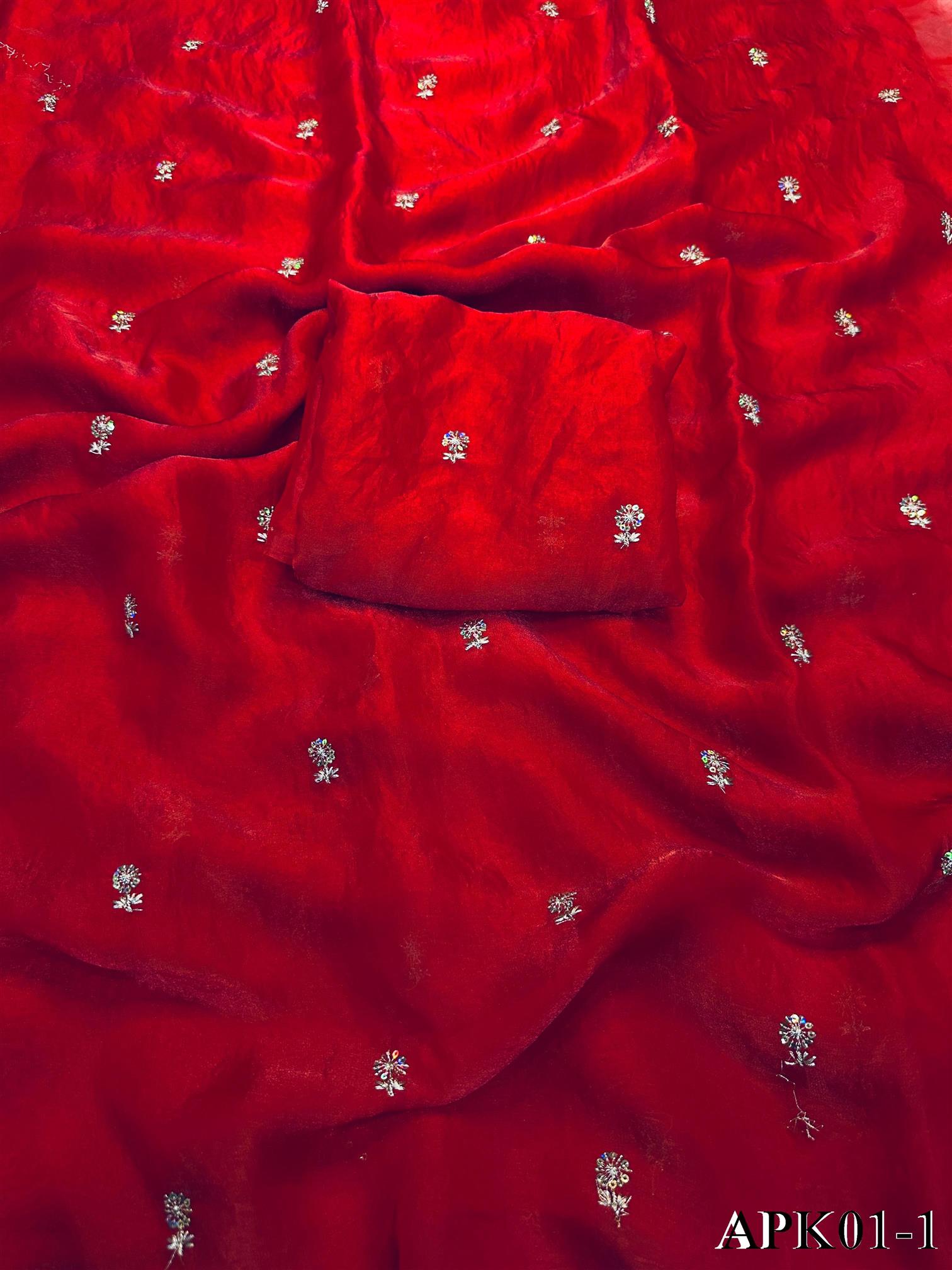 Fendy Sattin Dual Shaded With Zari Work Saree