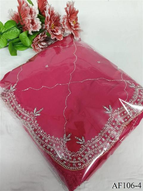 Pure Soft Fandy Silk With Daimond Khatli Work Saree