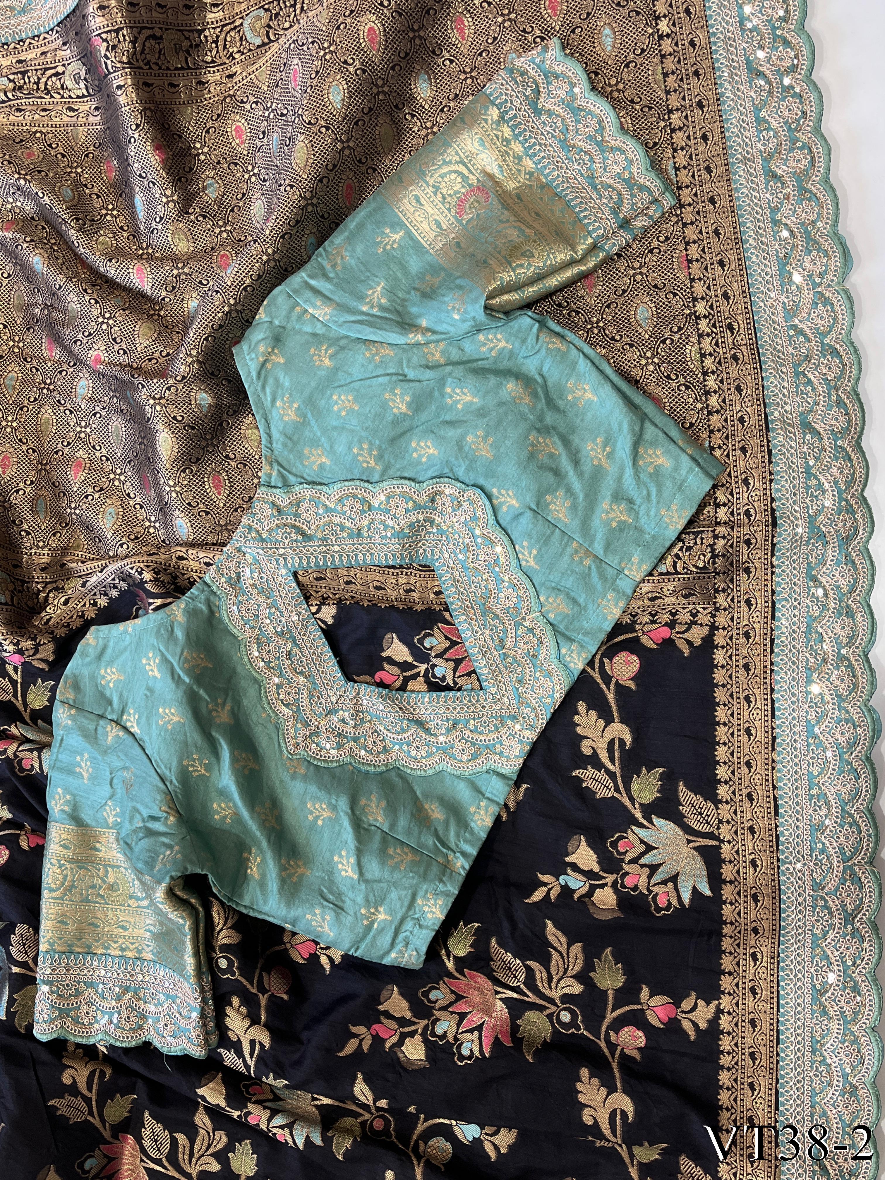 Pure Banarasi Silk With Weaving Flower Design Saree