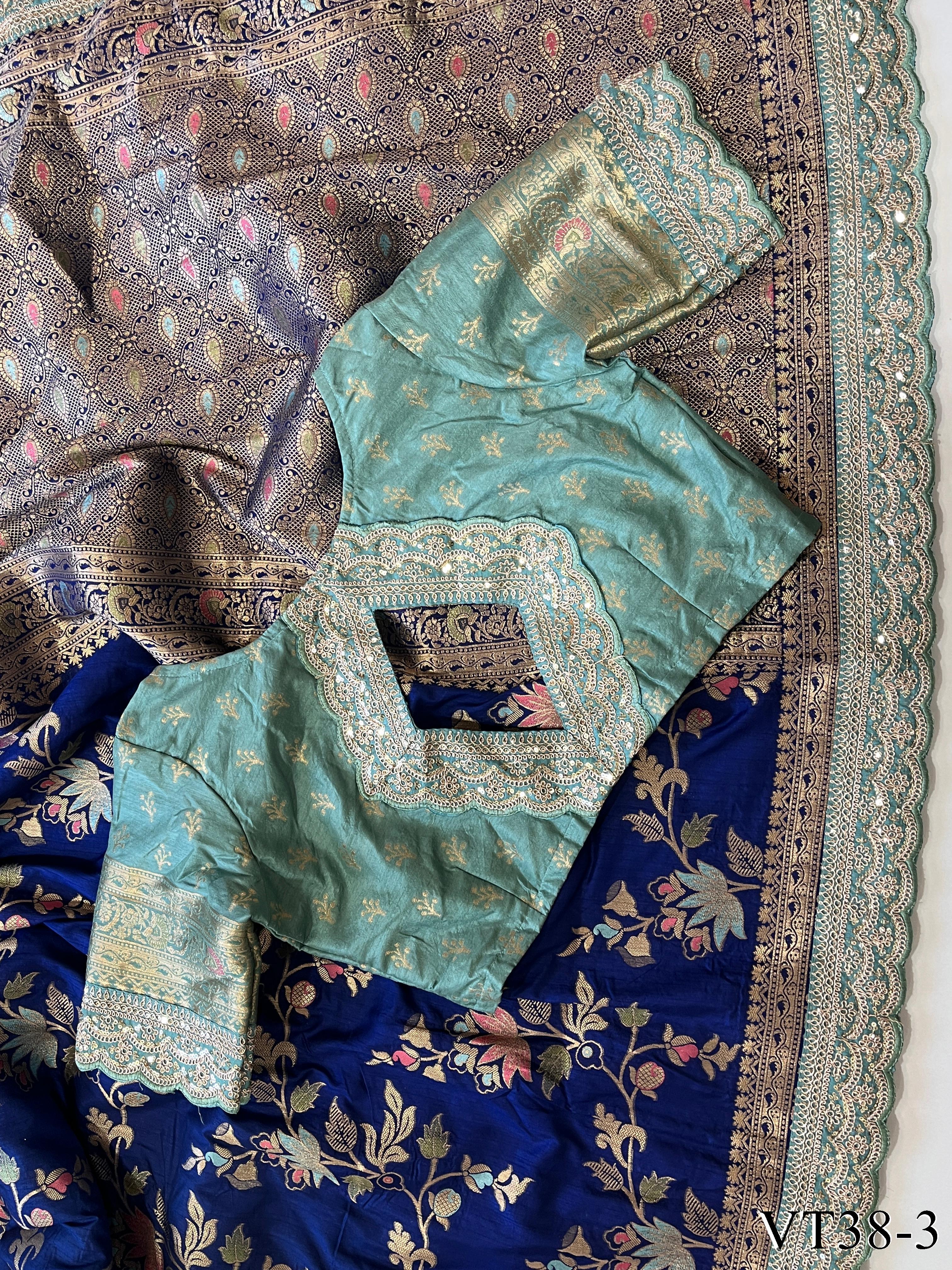 Pure Banarasi Silk With Weaving Flower Design Saree