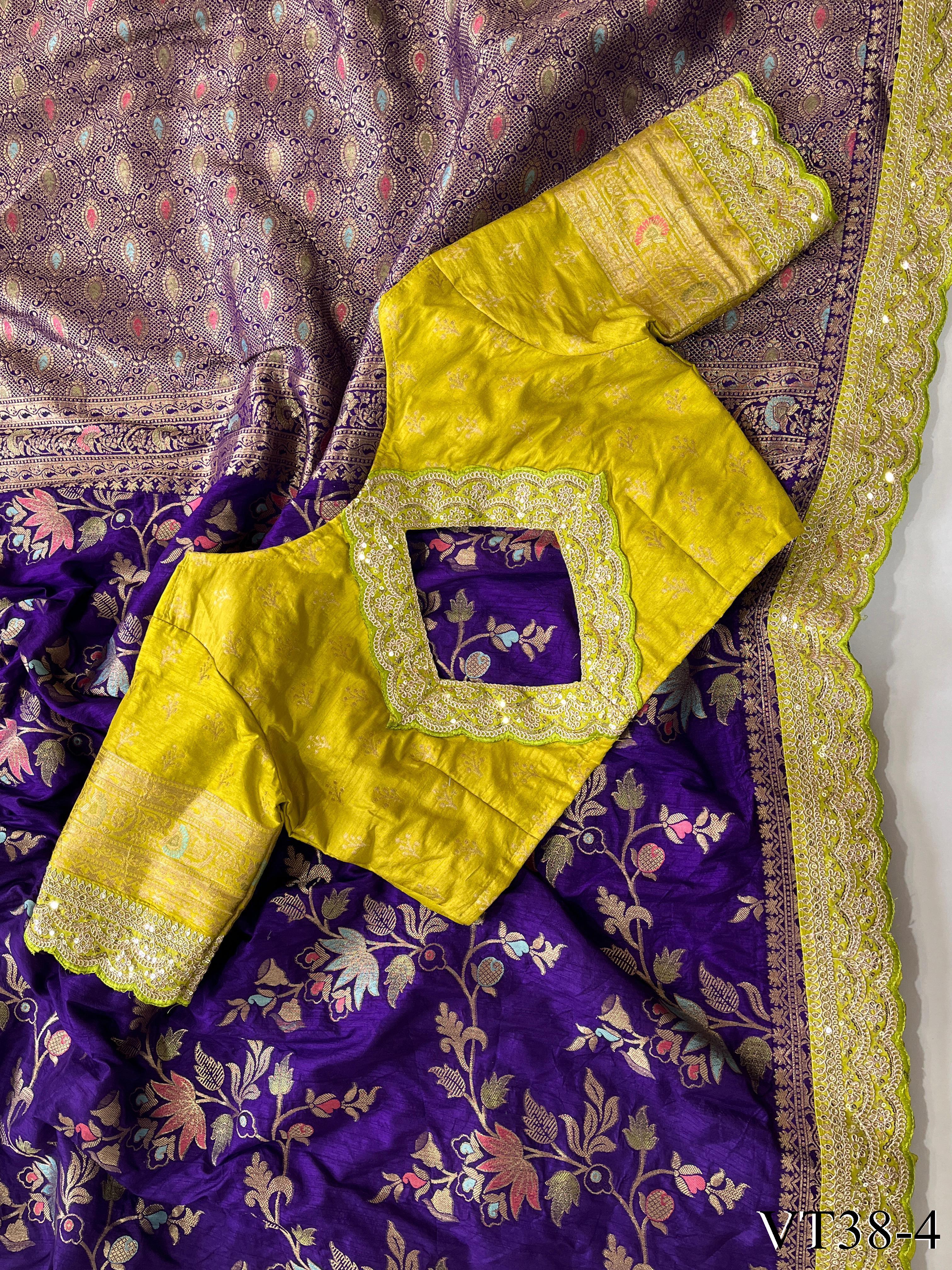 Pure Banarasi Silk With Weaving Flower Design Saree