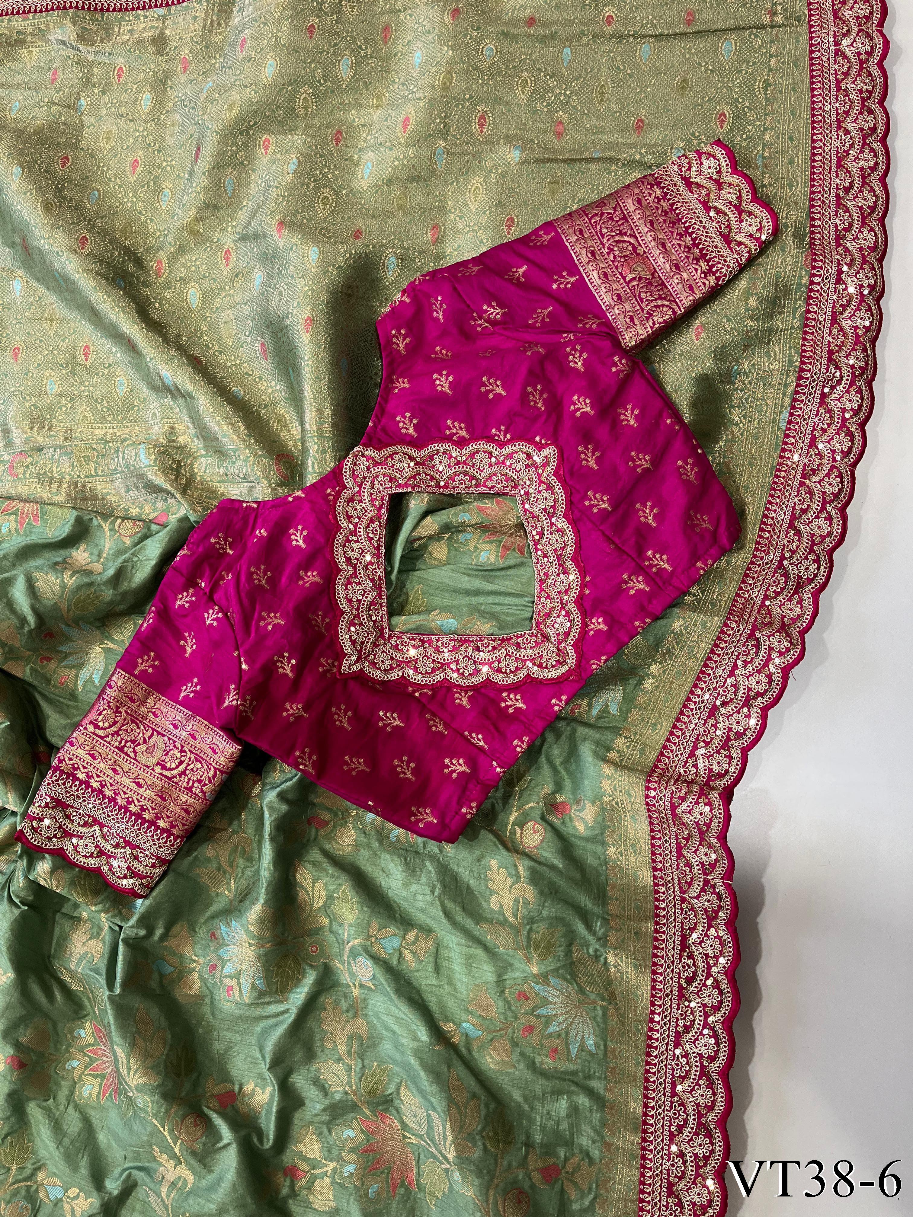 Pure Banarasi Silk With Weaving Flower Design Saree