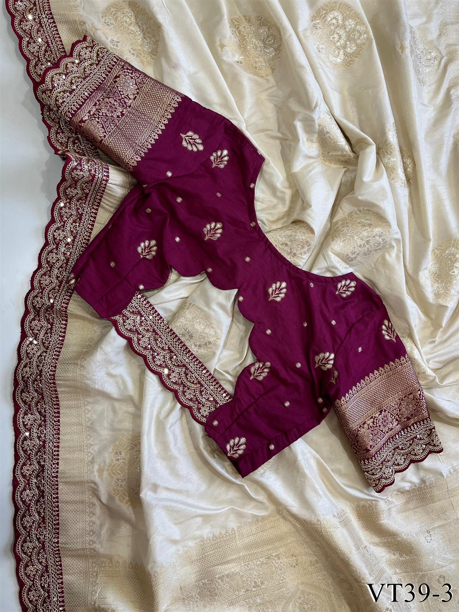 Pure Banarasi Fabric With Weaving Flower Work Saree