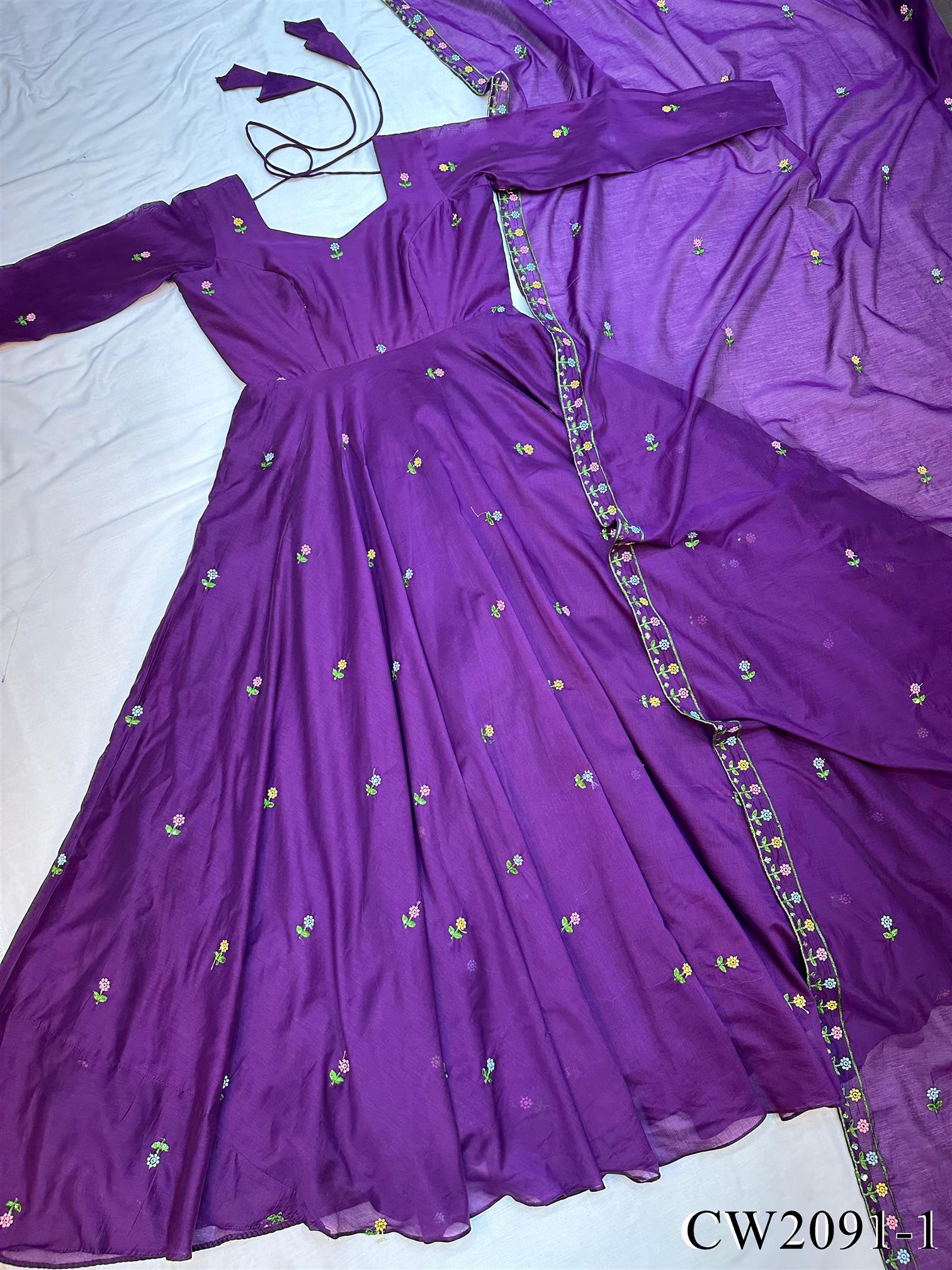 New Wear Zipsy Silk With Thread Shining Work Gown