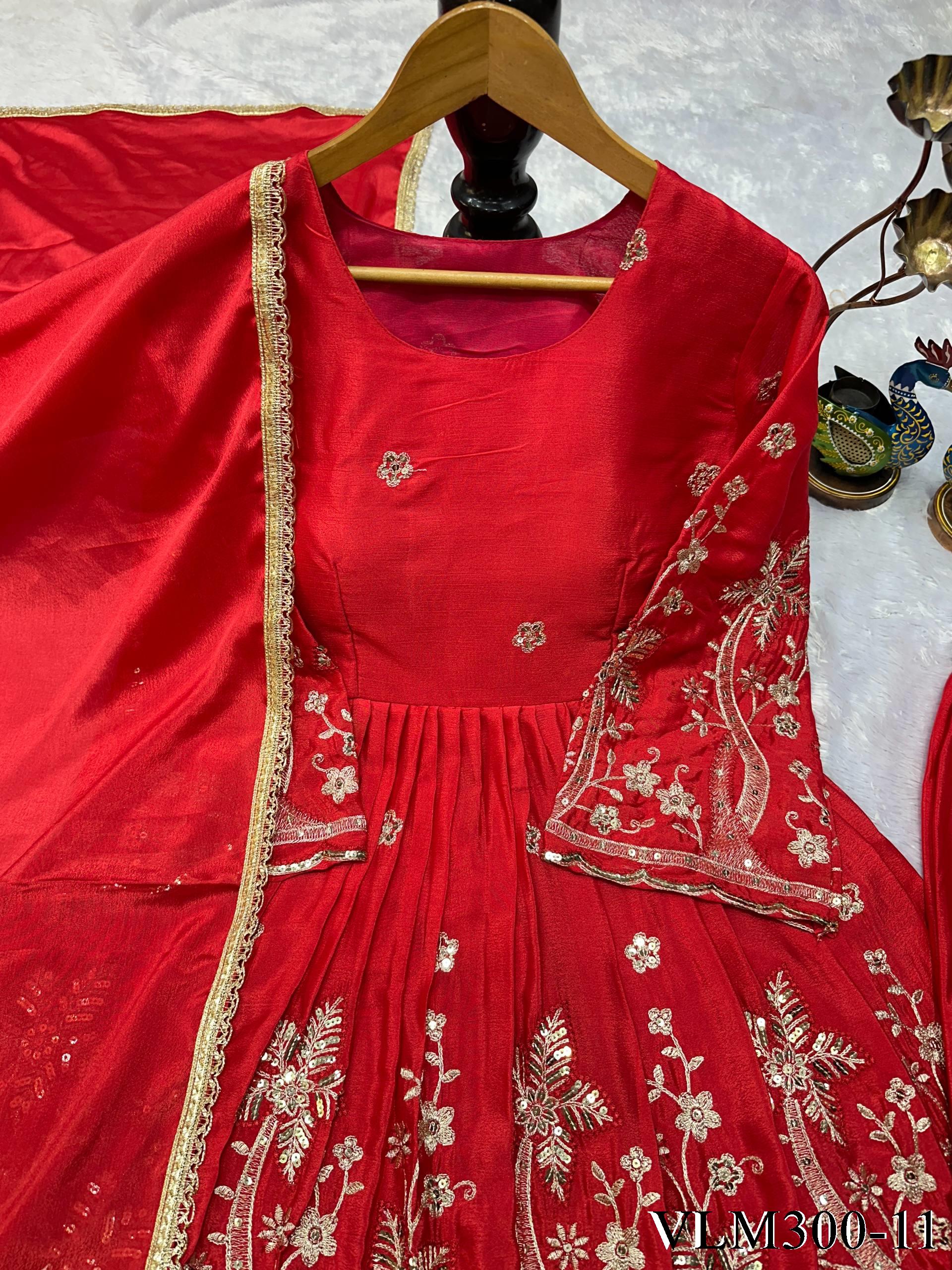 Beautifull Chinon Fabric With Embroidery Work Top