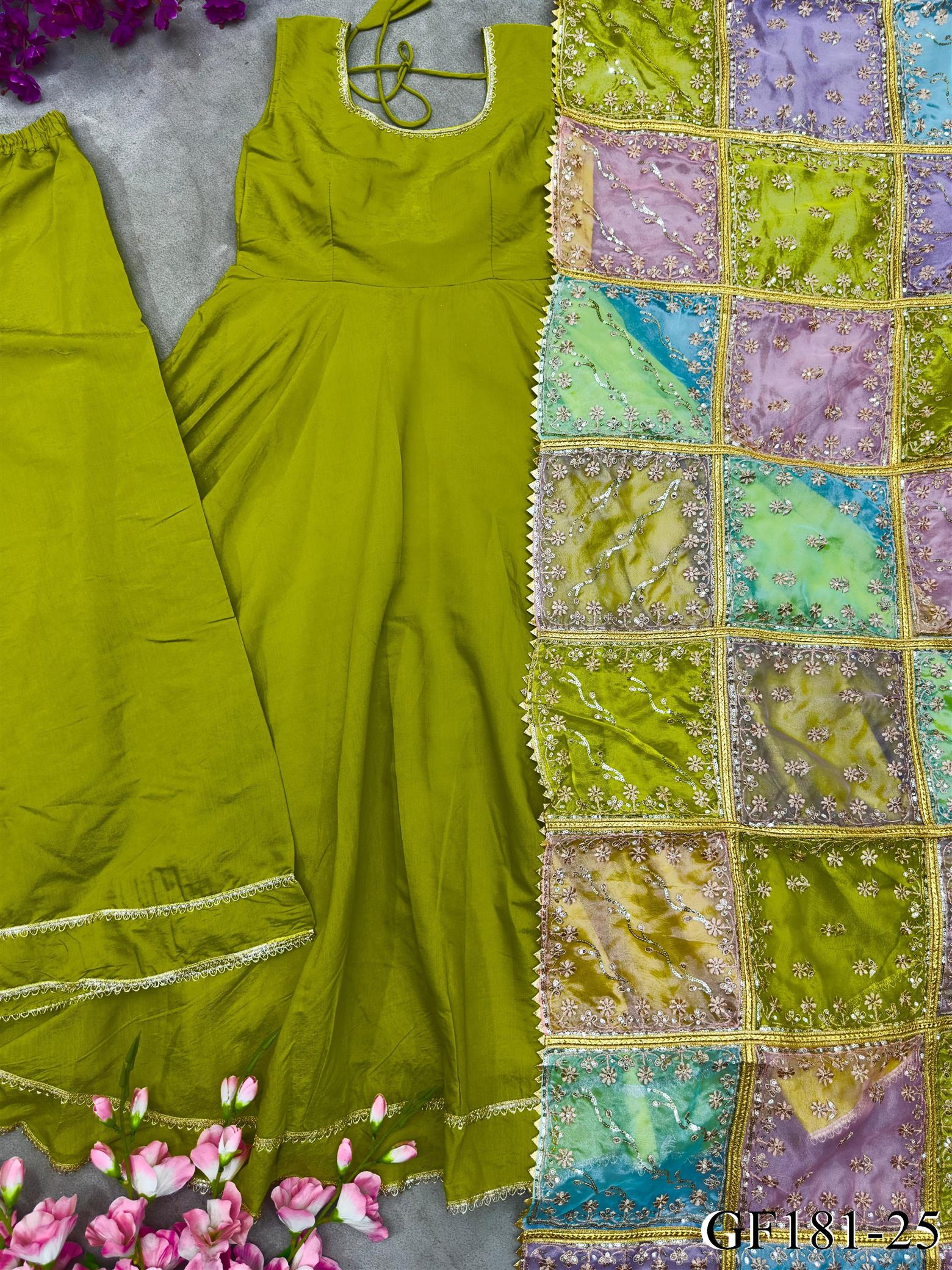 Simar Silk With Micro Cotton And Plain Work Gown