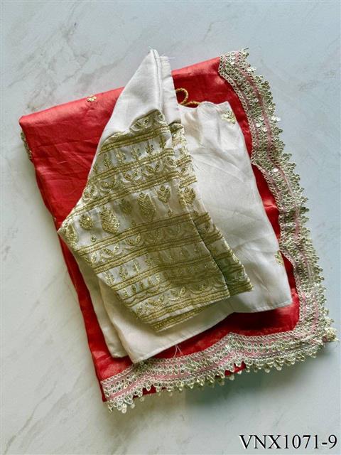 Tissue Silk With Embroidery Sequience Work Saree