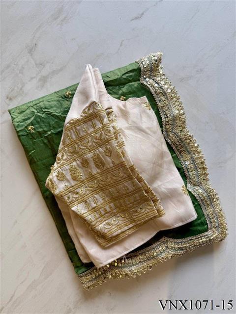 Tissue Silk With Embroidery Sequience Work Saree