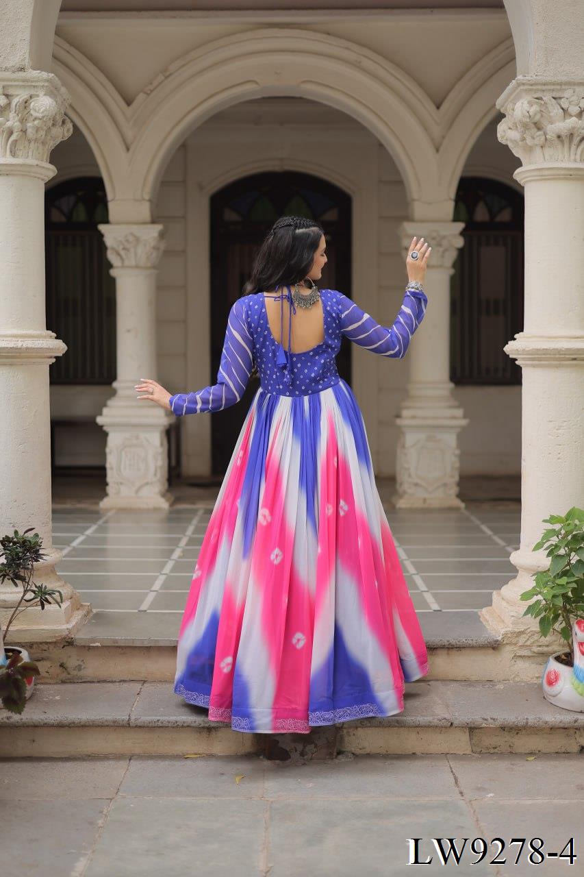 Navratri Special Fox Georgette Gamthi Work Gown