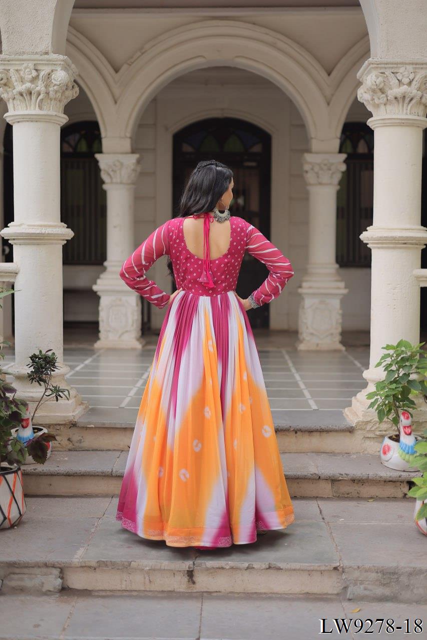 Navratri Special Fox Georgette Gamthi Work Gown