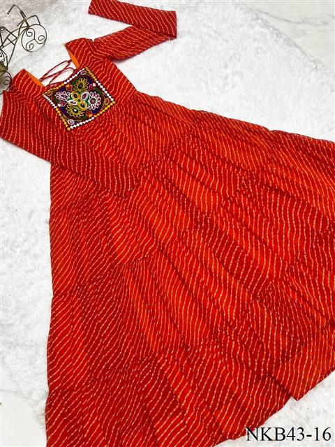 Navratri Special Latest Arrival Leheriya Print Ruffle Work Gown