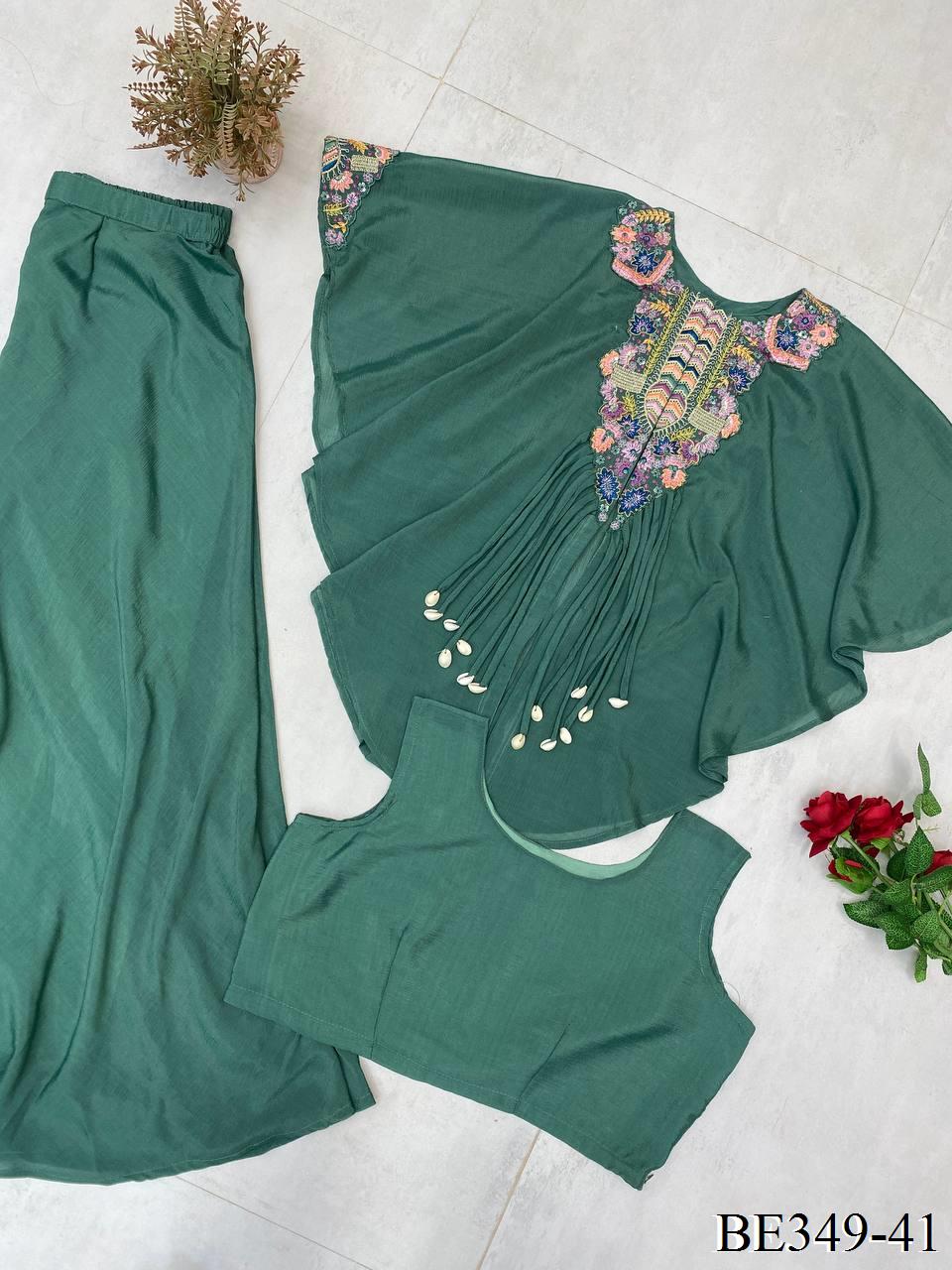Air Tex Chinon Embroidery Saquence Work Top Plazzo