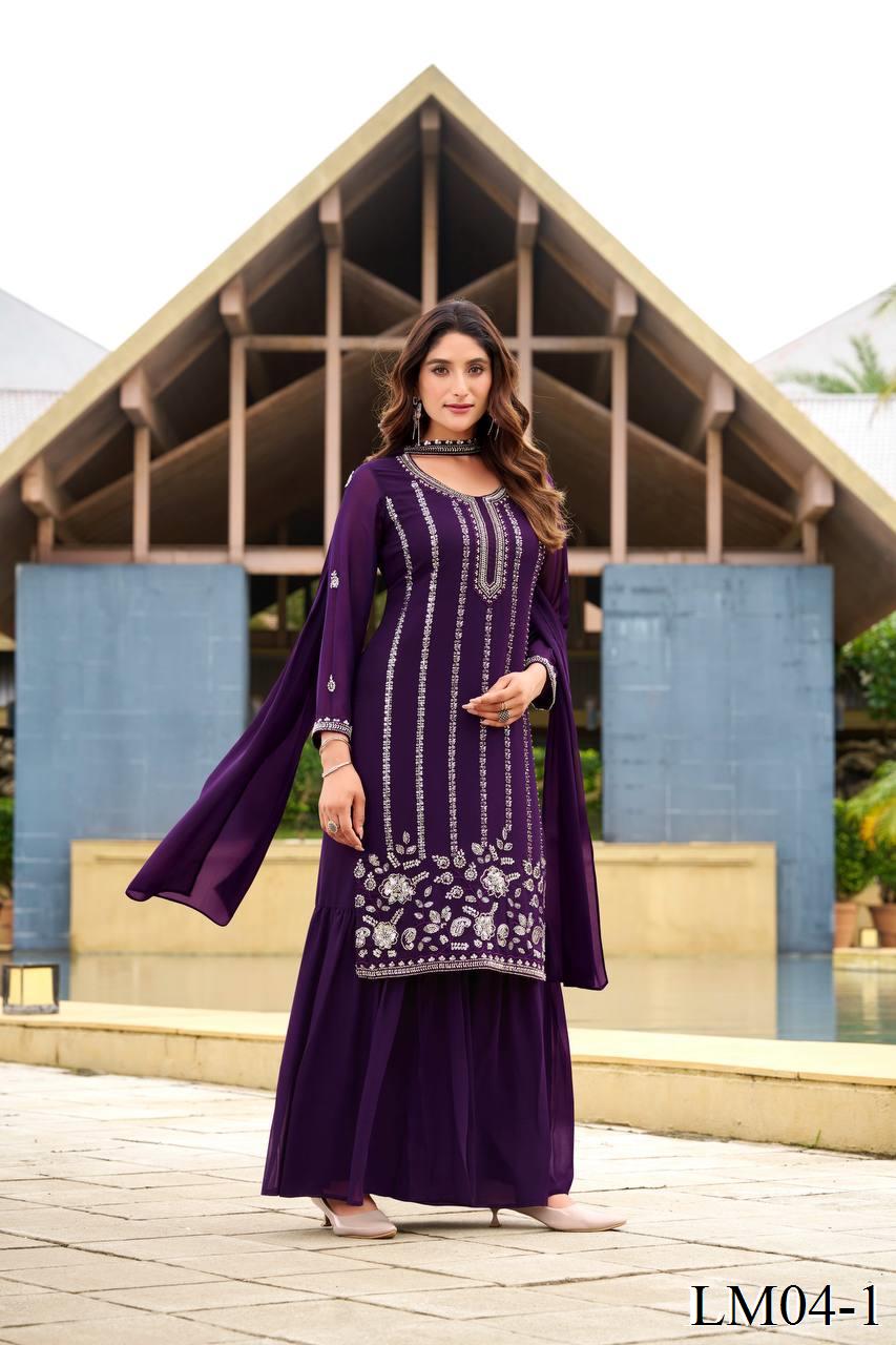 Beautifull Georgette Sequience Embroidery Work Kurti