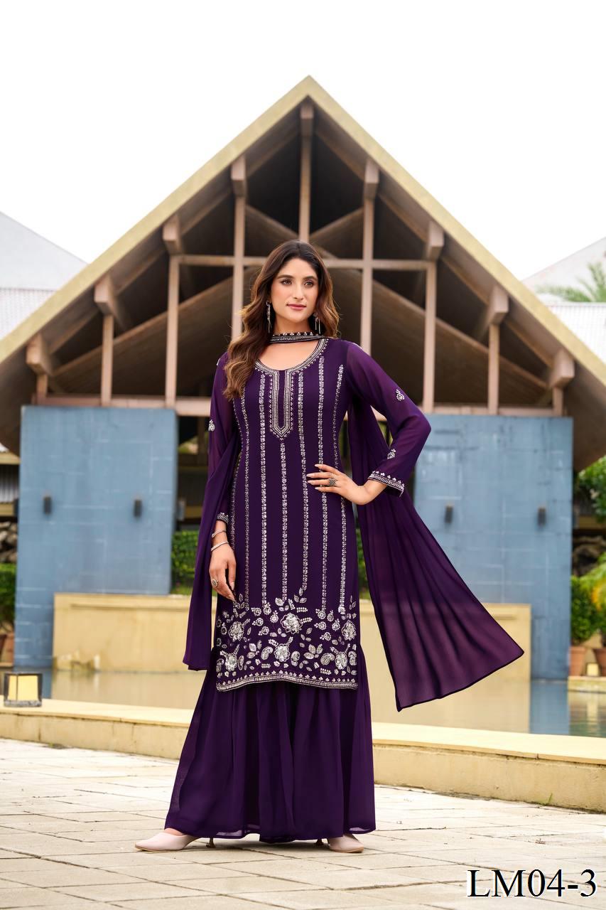 Beautifull Georgette Sequience Embroidery Work Kurti
