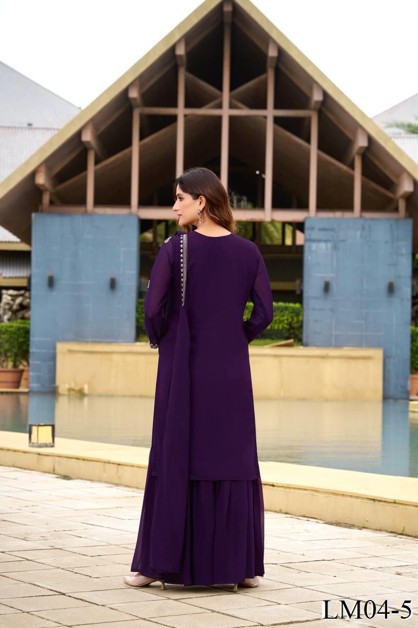 Beautifull Georgette Sequience Embroidery Work Kurti