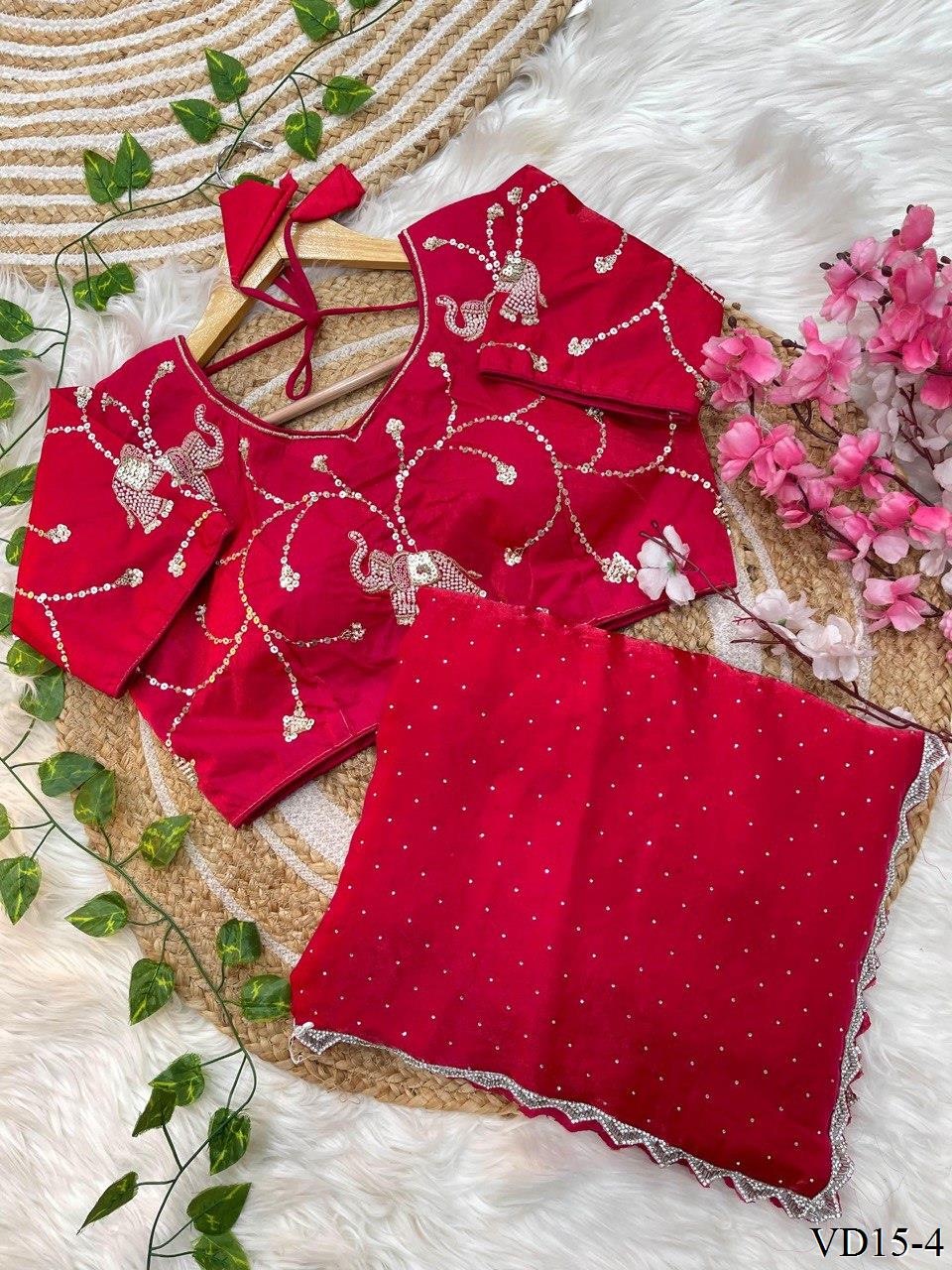 Pure Fendy Sartin Silk With Jarkhand Work Saree