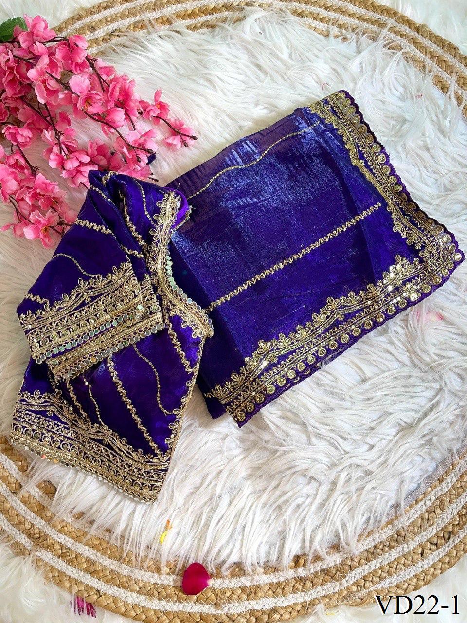 Pure Soft Zimmy Choo Silk With Embroidery Sequience Work Saree