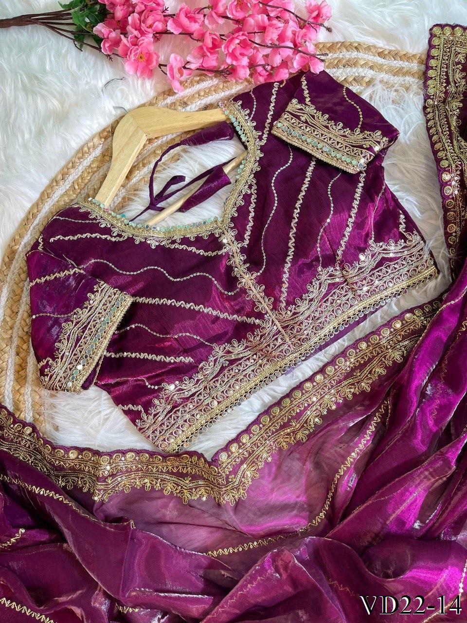 Pure Soft Zimmy Choo Silk With Embroidery Sequience Work Saree