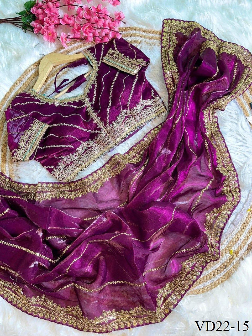 Pure Soft Zimmy Choo Silk With Embroidery Sequience Work Saree