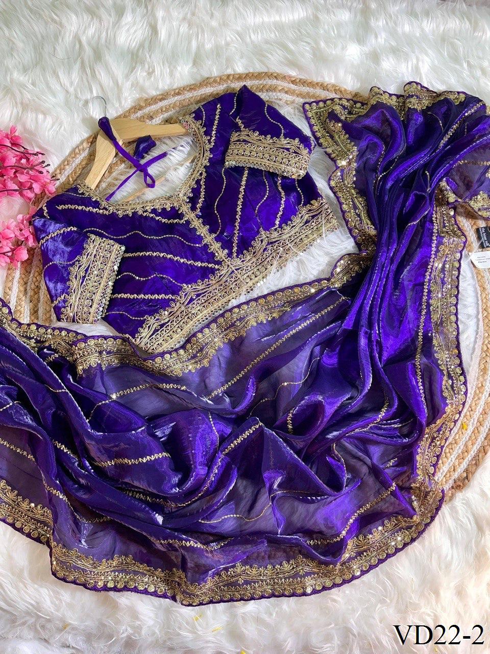 Pure Soft Zimmy Choo Silk With Embroidery Sequience Work Saree