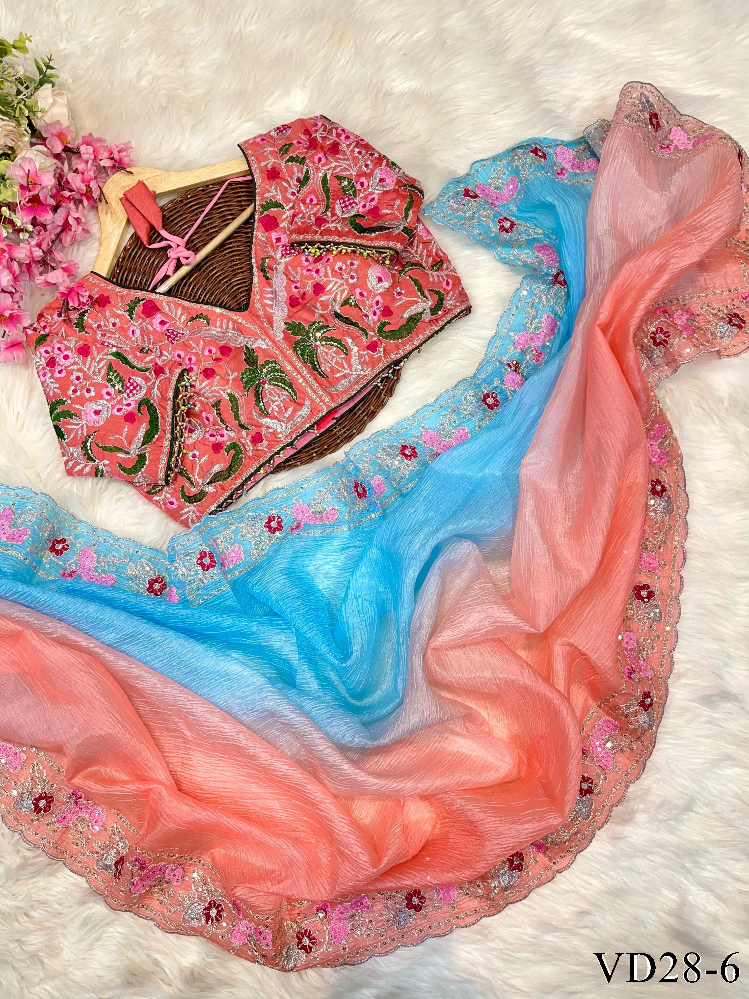 Pure Soft Candy Crush With Coding Sequience Work Saree