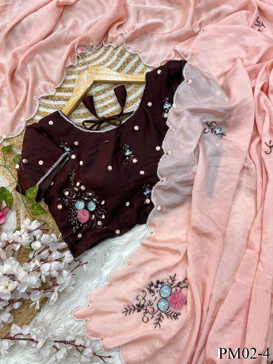 Very Soft And Beautifull Hand Work Saree