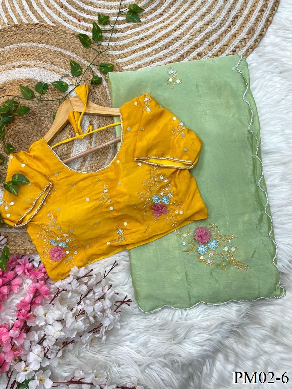 Very Soft And Beautifull Hand Work Saree