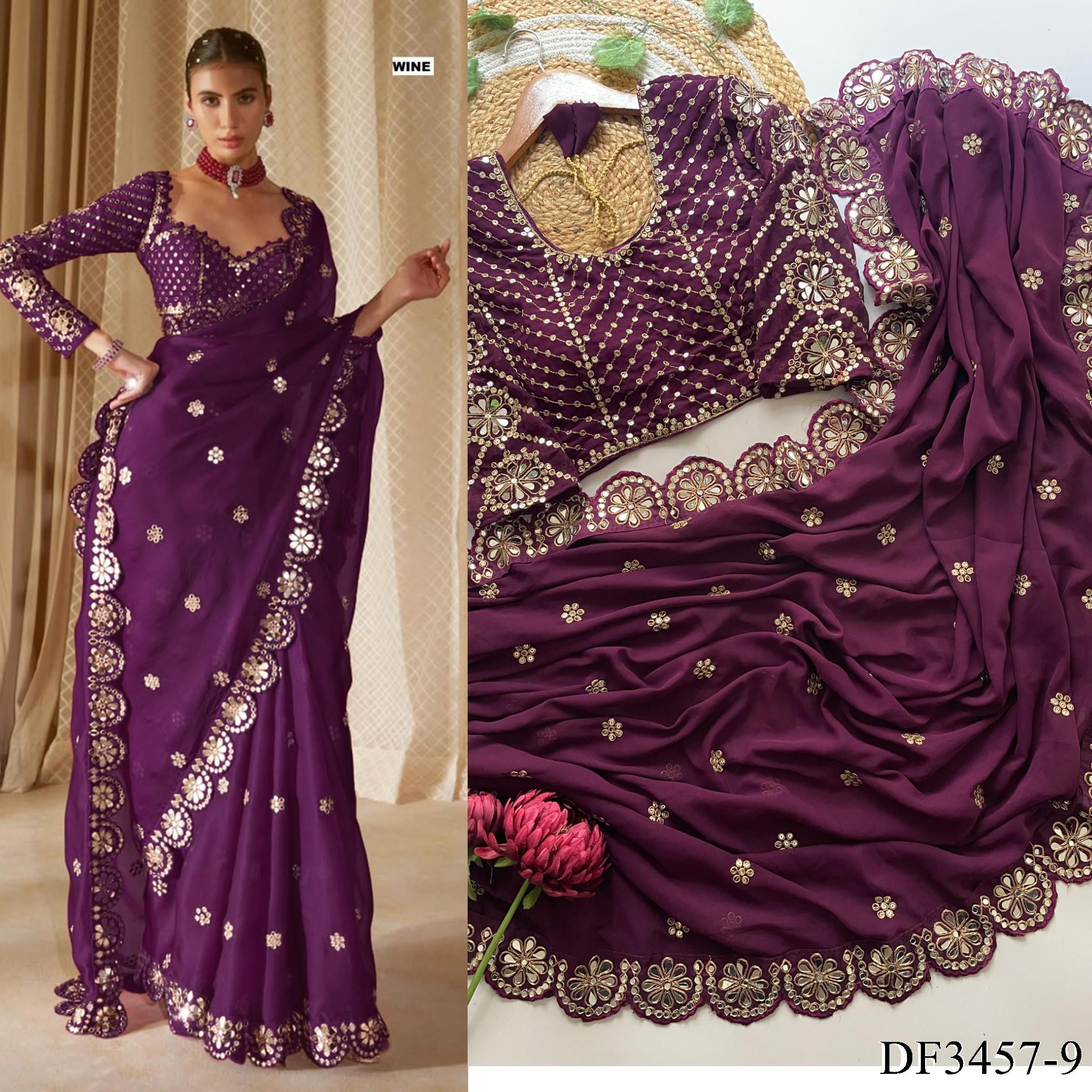 Heavy quality Faux Georgette Fabric in Saree