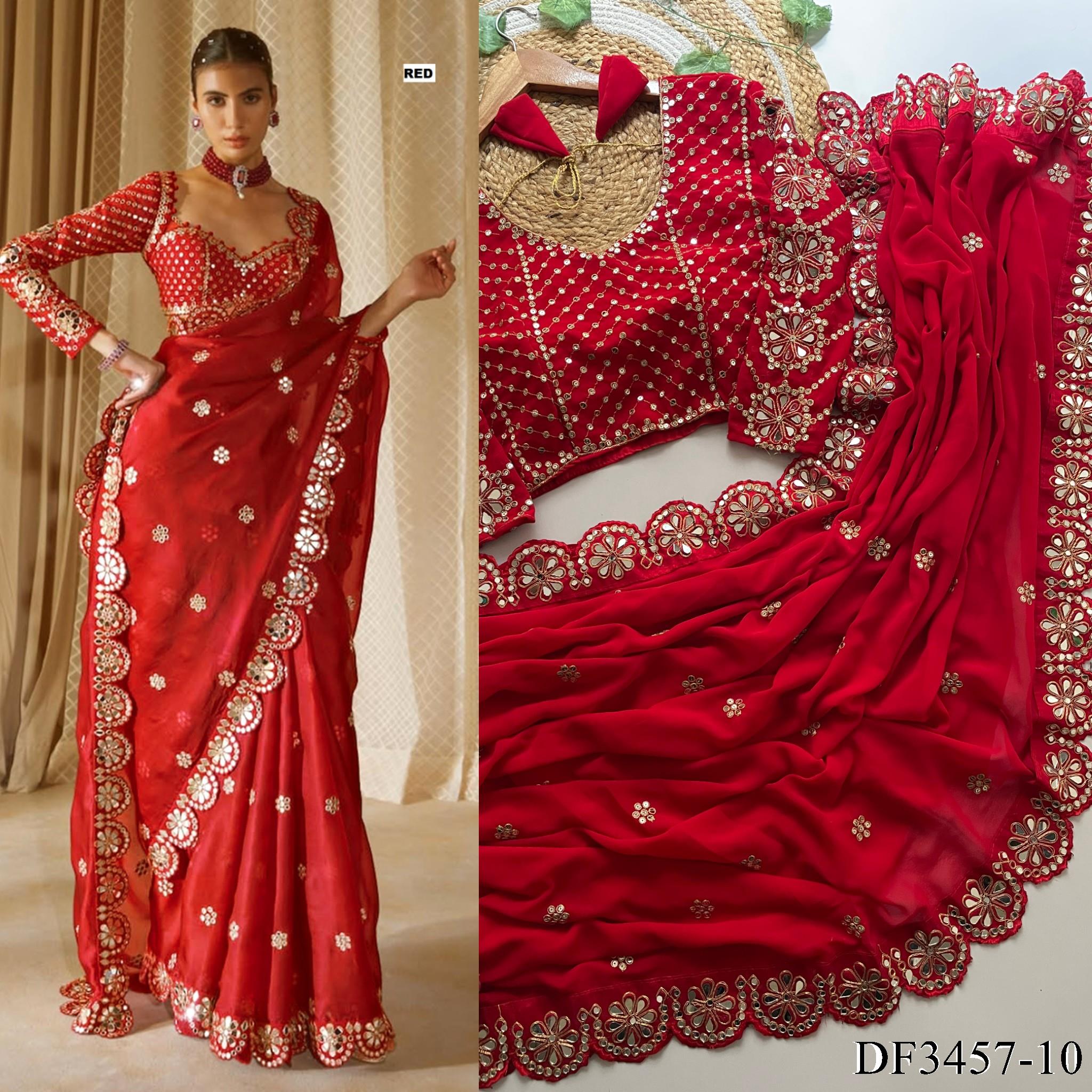 Heavy quality Faux Georgette Fabric in Saree