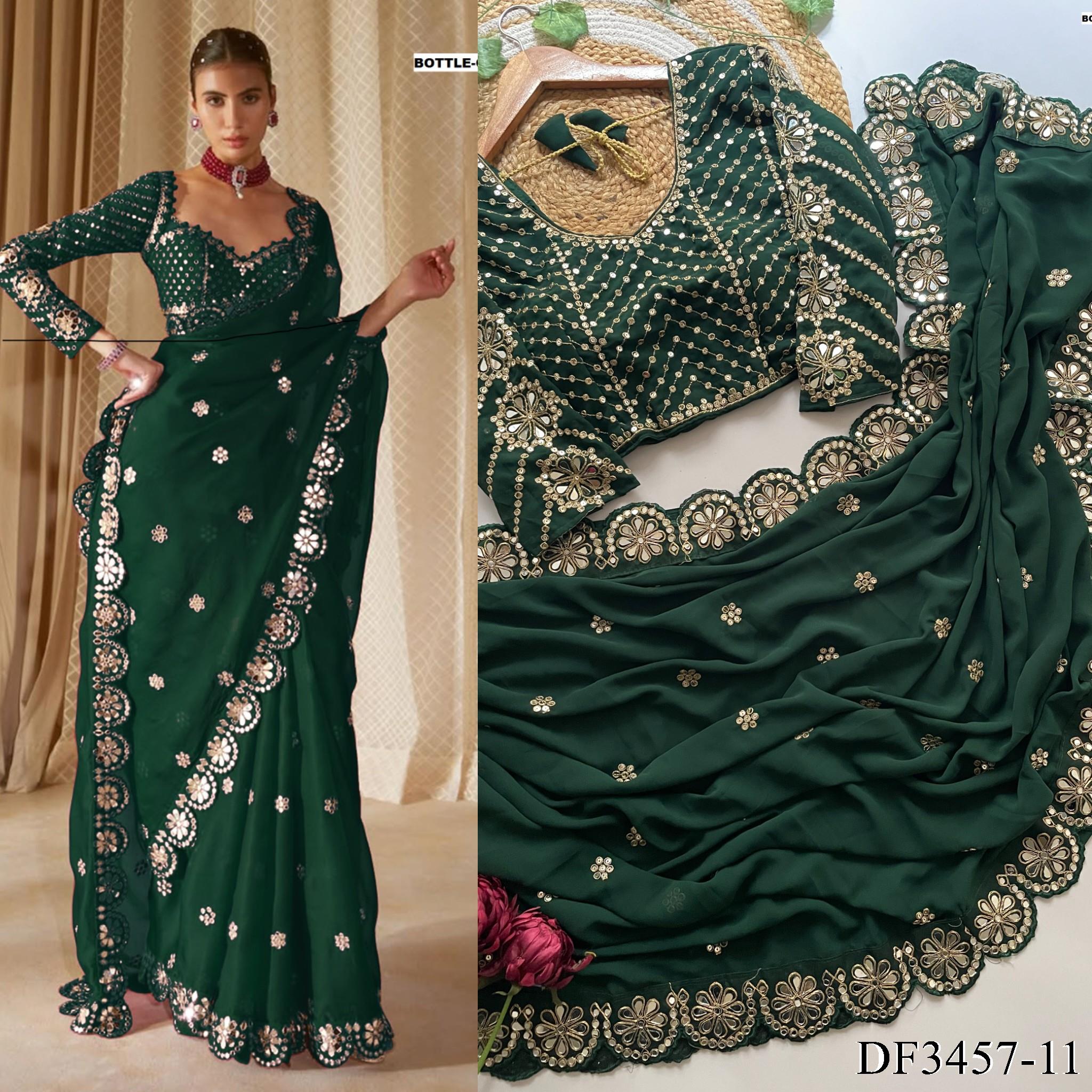 Heavy quality Faux Georgette Fabric in Saree